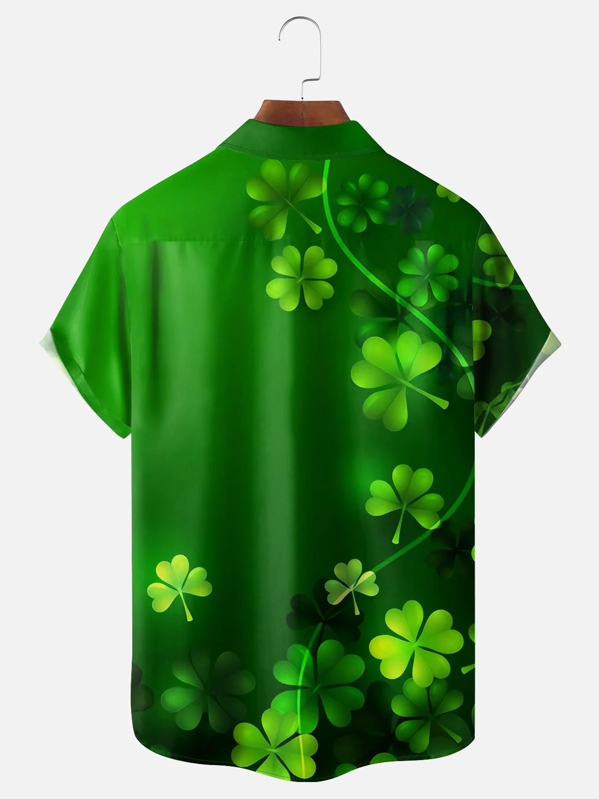 Moisture-wicking St Patricks Day Gnome Shamrock Chest Pocket Casual Shirt