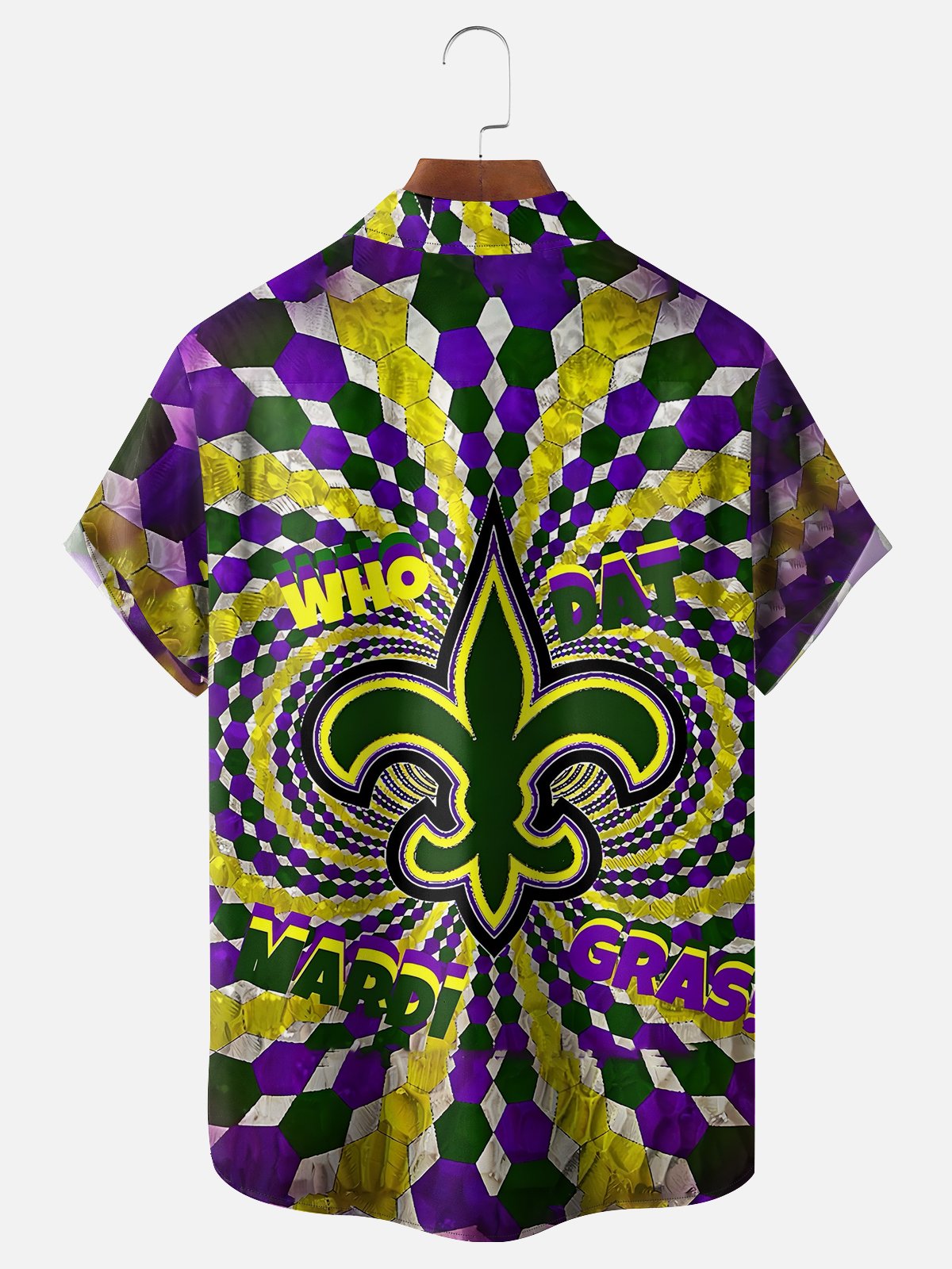 Moisture-wicking Mardi Gras Art Painting Purple Chest Pocket Casual Shirt