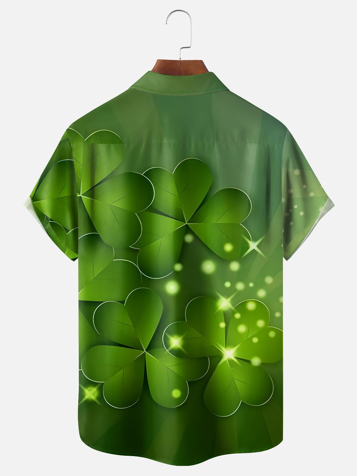 Moisture-wicking St. Patrick's Day Bigfoot Gnome Chest Pocket Casual Shirt