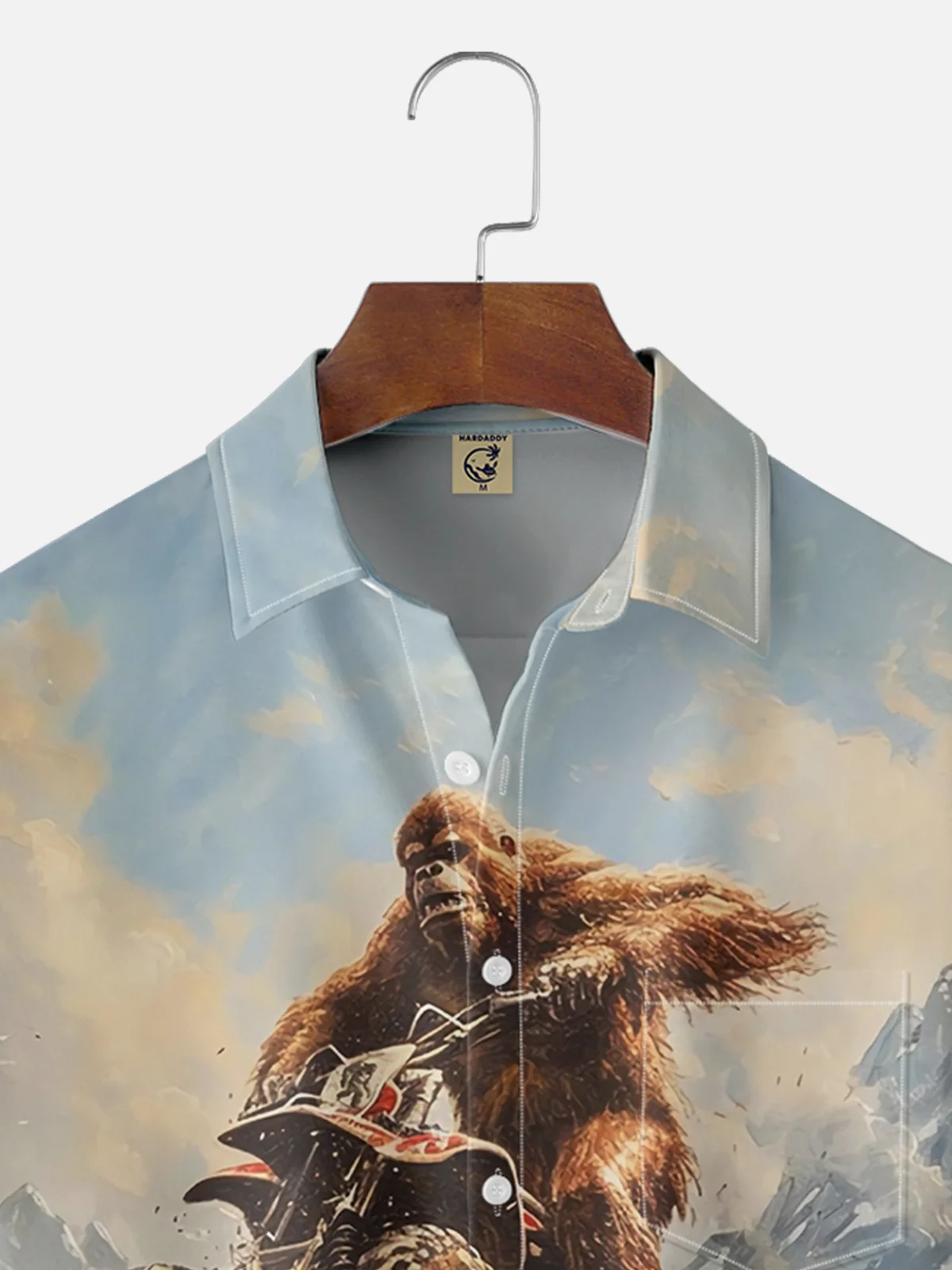 Moisture-wicking Bigfoot Motorcycle Chest Pocket Casual Shirt