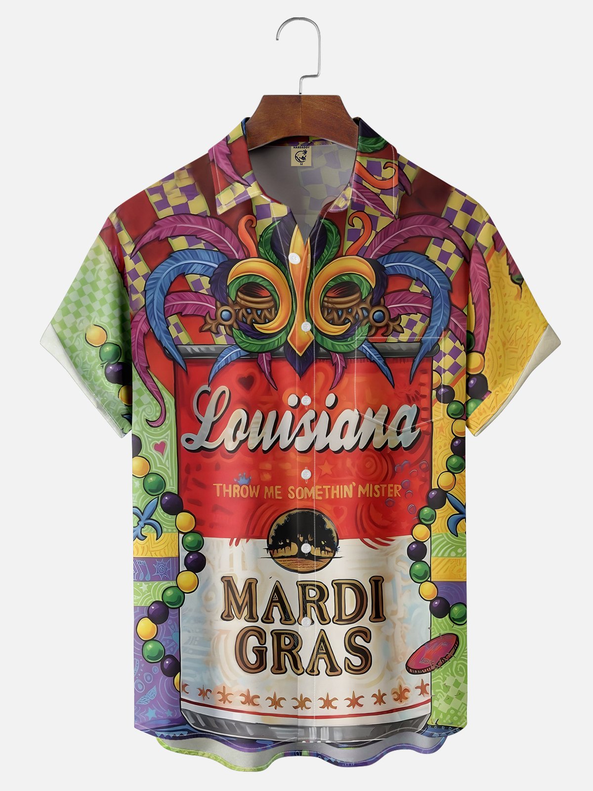 Moisture-wicking Mardi Gras Mask Pop Chest Pocket Casual Shirt