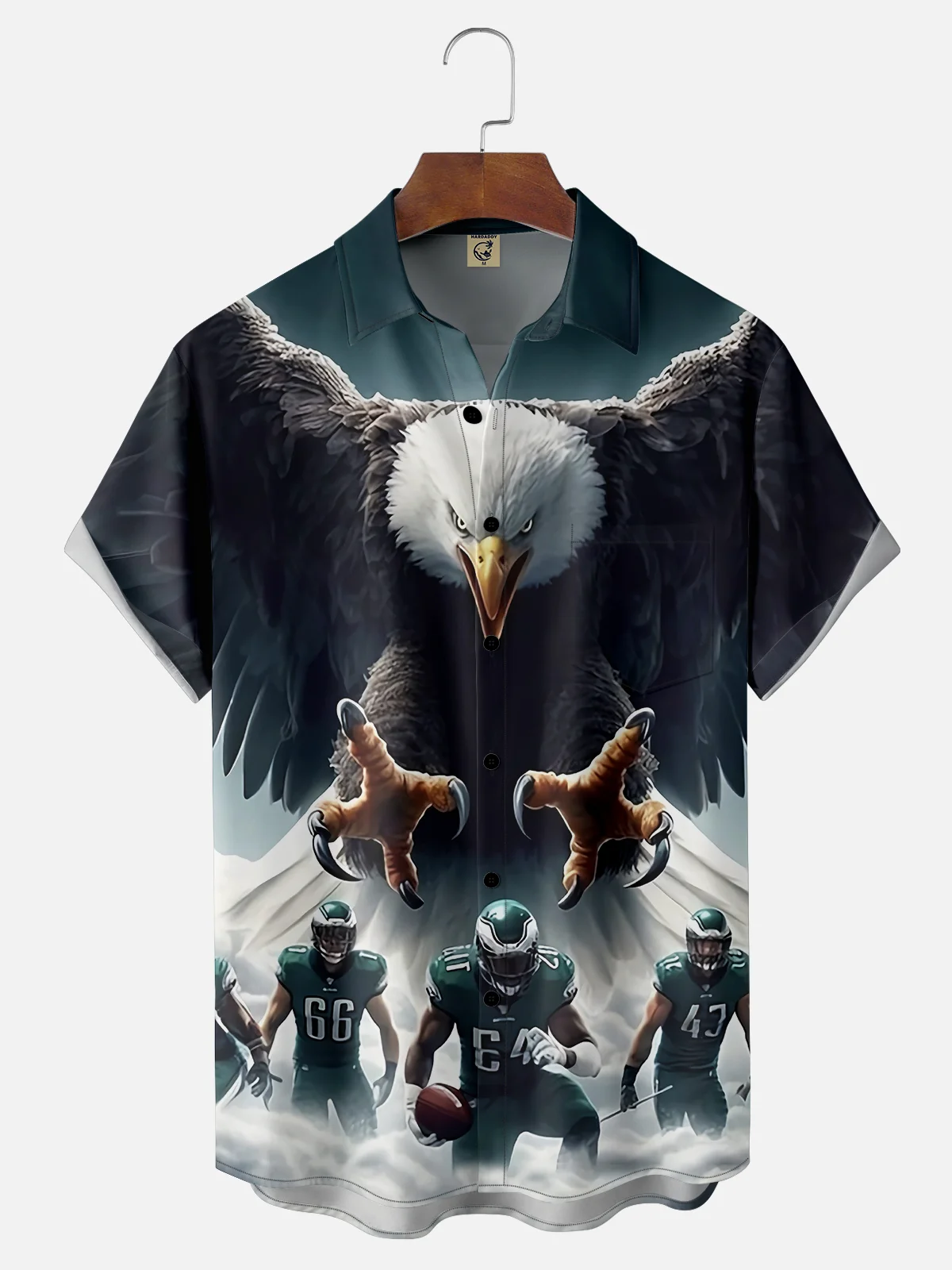 Moisture-wicking Philadelphia Football Art Eagles Chest Pocket Casual Shirt