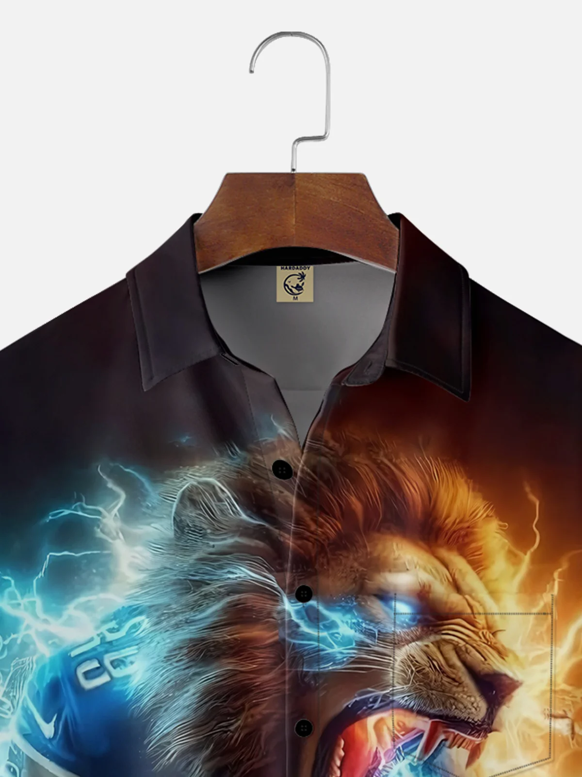 Moisture-wicking Detroit Football Super Lions Chest Pocket Casual Shirt