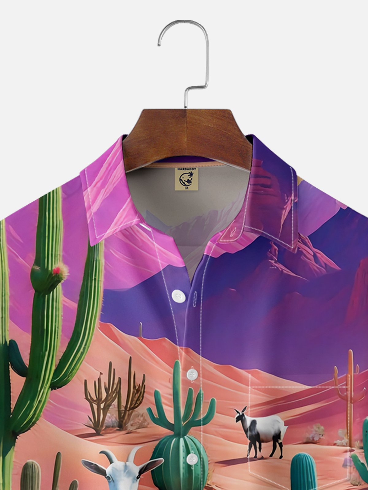 Moisture-wicking Cactus Sheep Chest Pocket Hawaiian Shirt