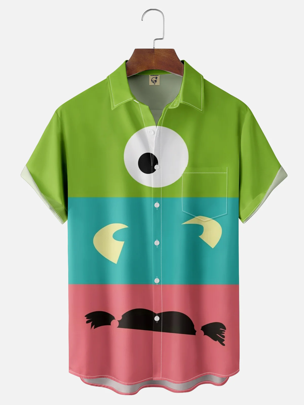 Moisture-wicking Cartoon Characters Chest Pocket Casual Shirt