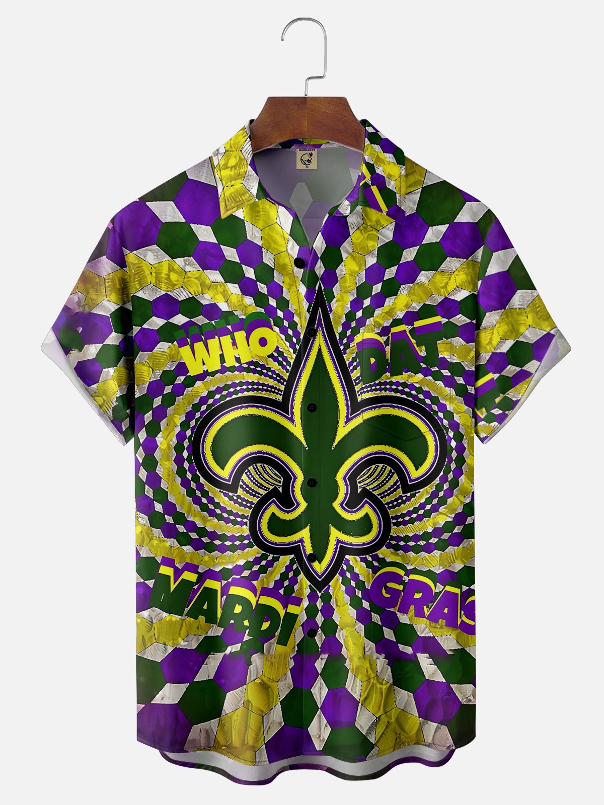 Moisture-wicking Mardi Gras Art Painting Purple Chest Pocket Casual Shirt