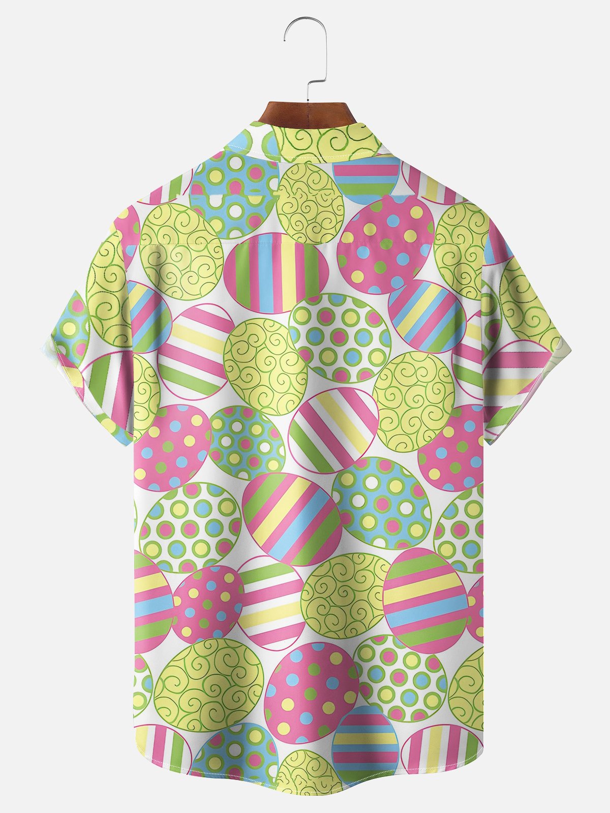 Moisture-wicking Easter Abstract Egg Art Chest Pocket Casual Shirt