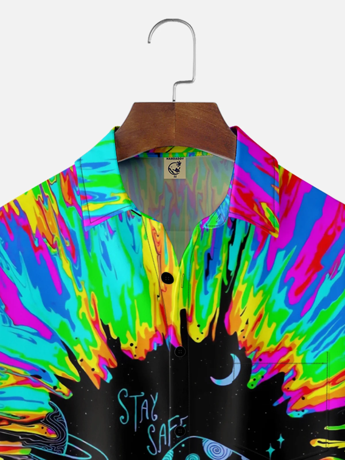 Moisture-wicking Hippie Mushroom Chest Pocket Hawaiian Shirt