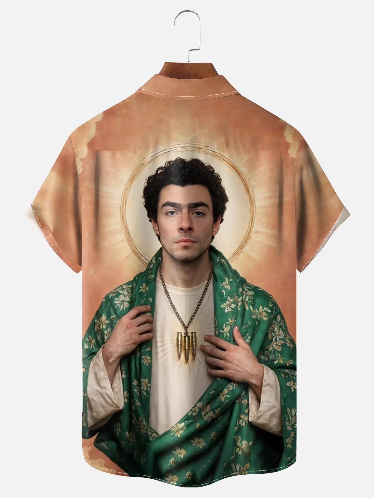 Moisture-wicking Luigi Art God Portrait Art Painting Mangione Chest Pocket Casual Shirt