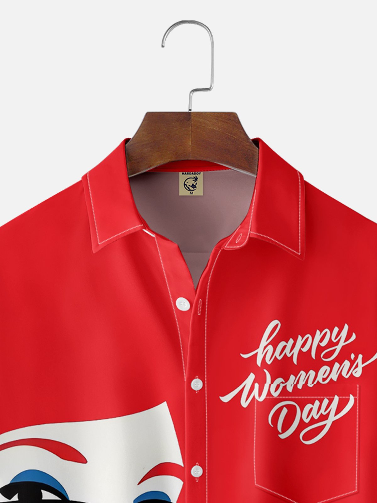 Moisture-wicking Happy Women's Day Beautiful Women Chest Pocket Casual Shirt