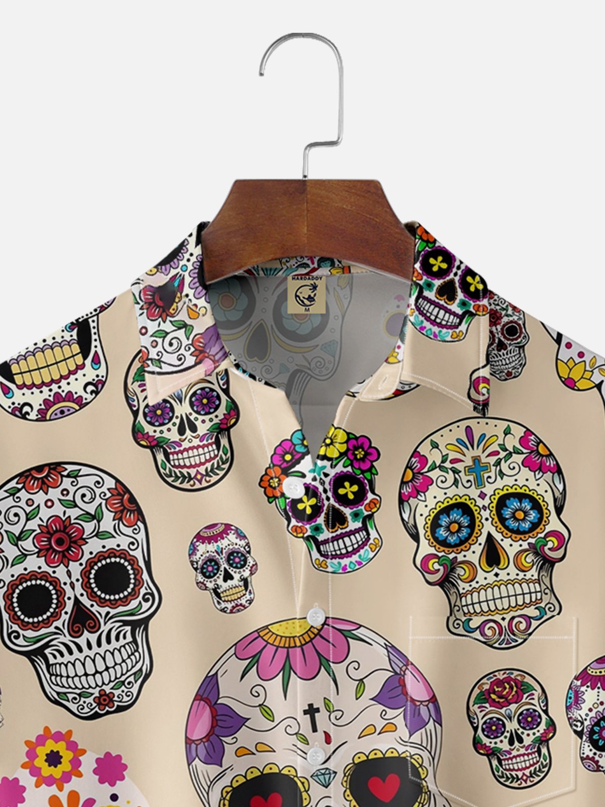 Moisture-wicking Cinco de Mayo Mexican Skull Chest Pocket Casual Shirt