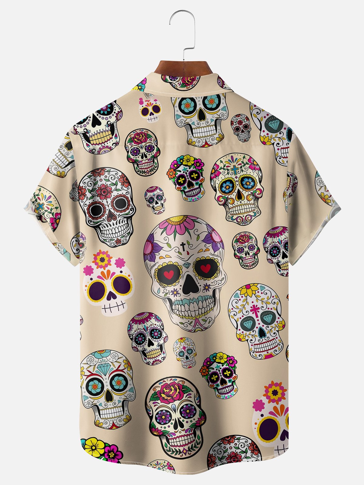 Moisture-wicking Cinco de Mayo Mexican Skull Chest Pocket Casual Shirt