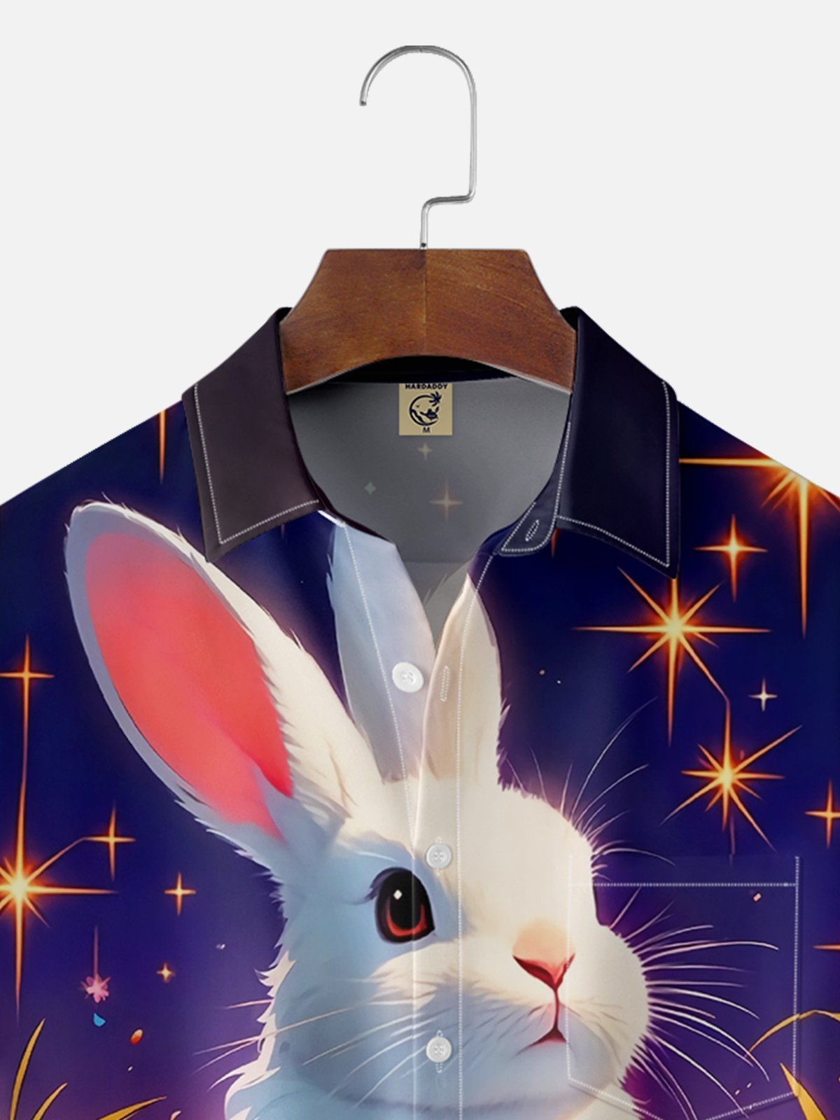 Moisture-wicking Happy Easter Rabbit Egg Chest Pocket Casual Shirt