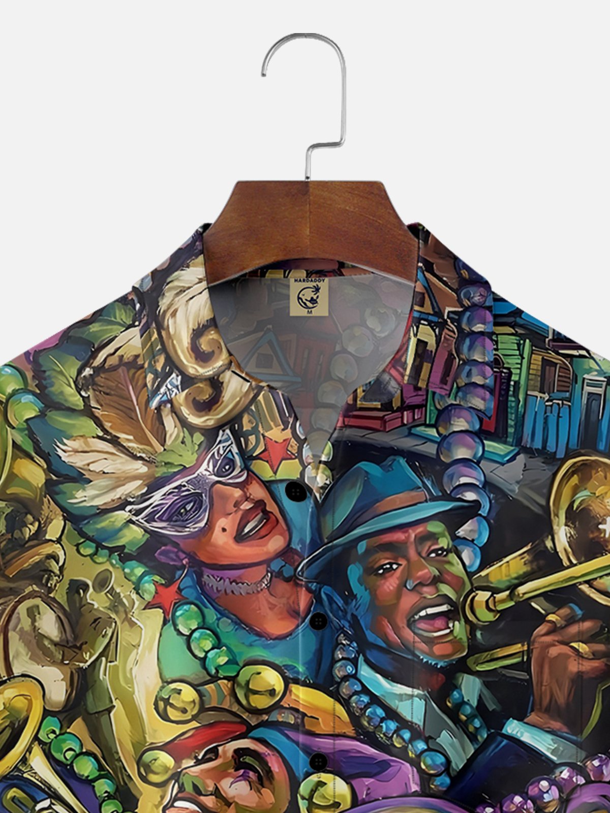 Moisture-wicking Mardi Gras Beer Art Chest Pocket Casual Shirt