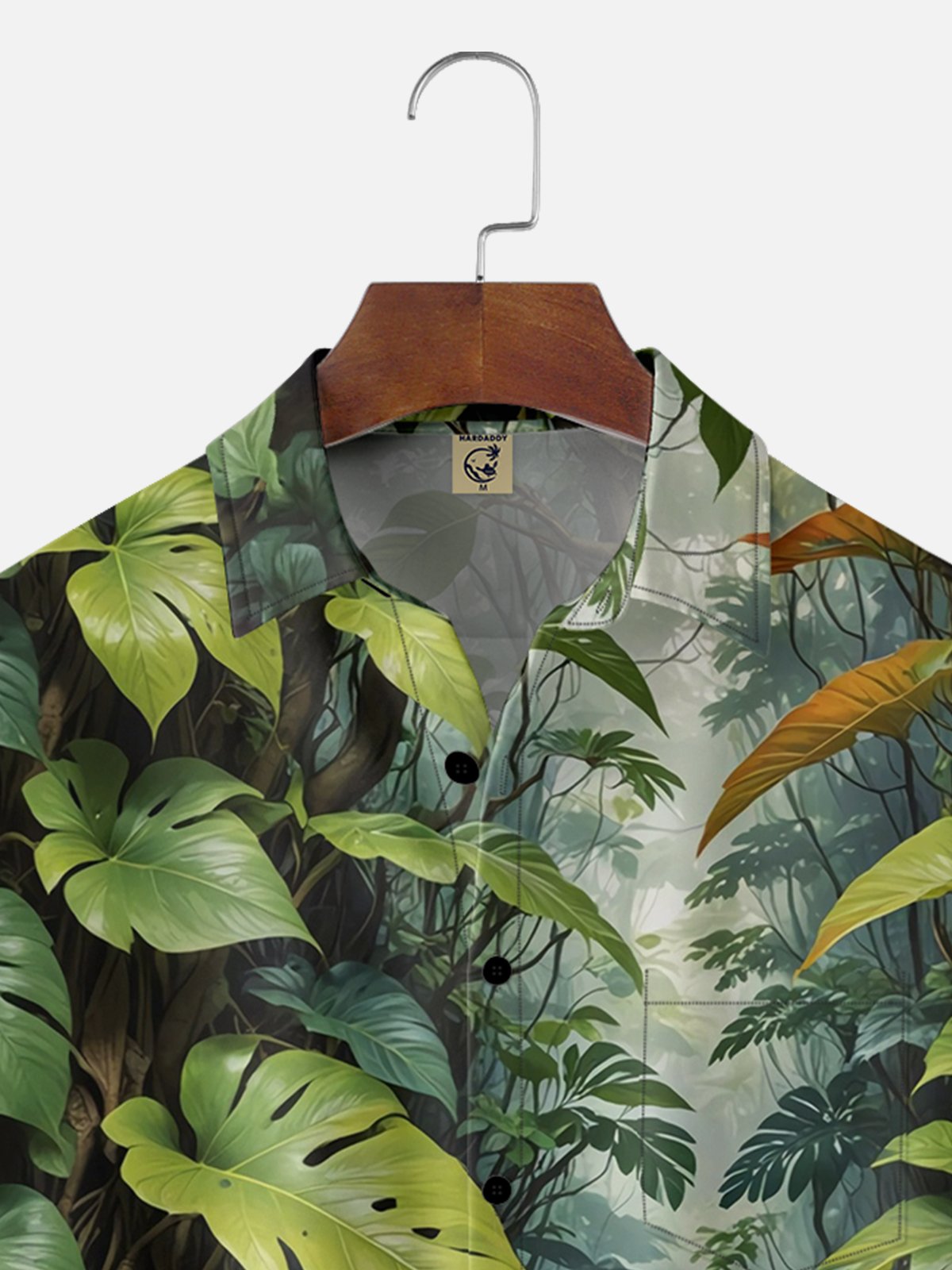 Moisture-wicking Rainforest Landscape Art Chest Pocket Hawaiian Shirt