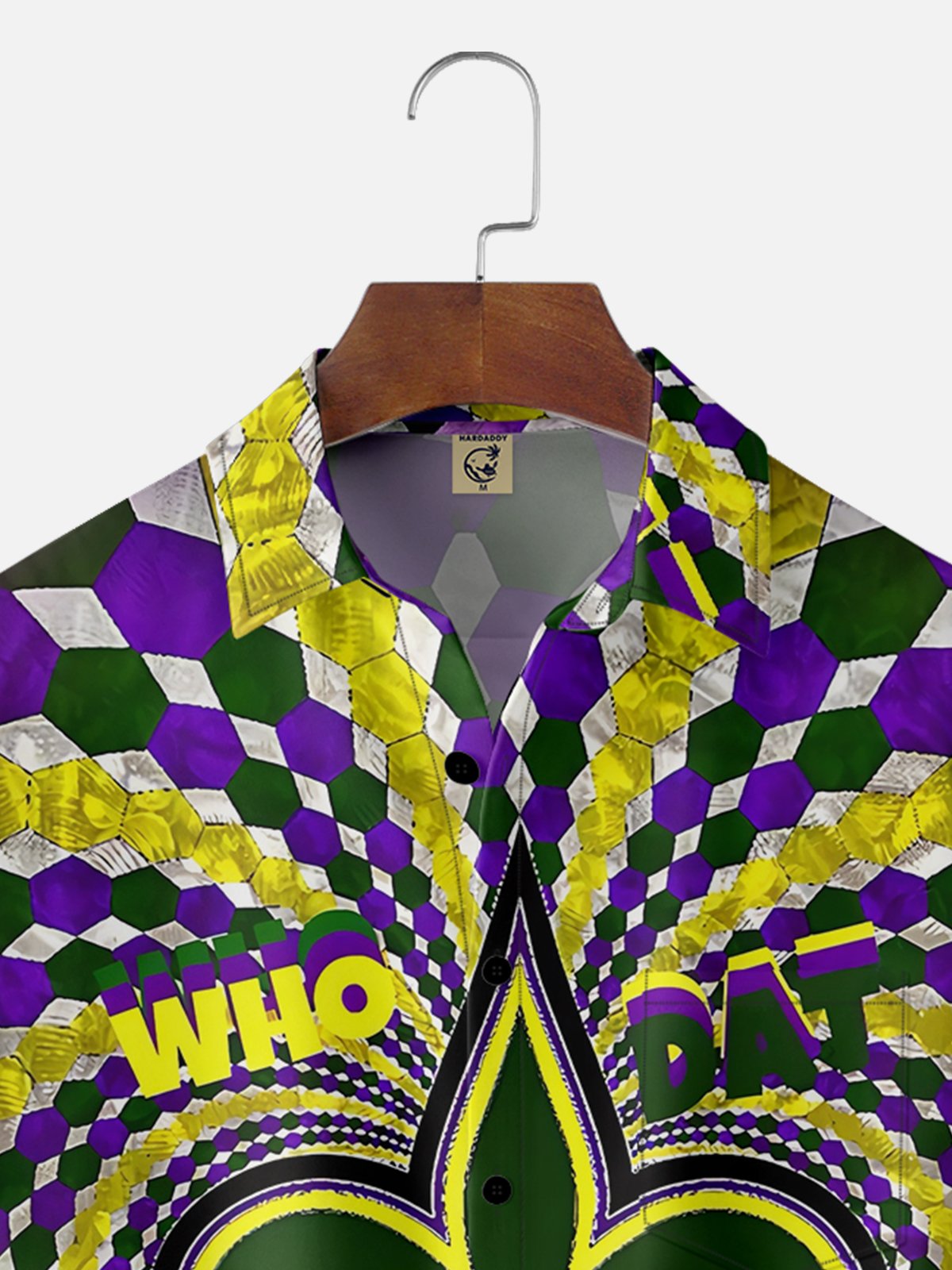 Moisture-wicking Mardi Gras Art Painting Purple Chest Pocket Casual Shirt