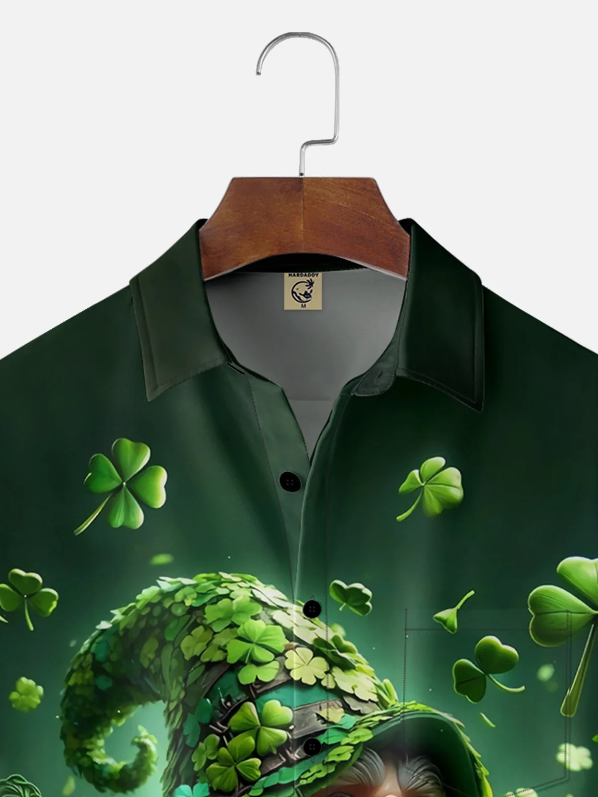 Moisture-wicking St. Patrick'S Day Clover Gnome Chest Pocket Casual Shirt