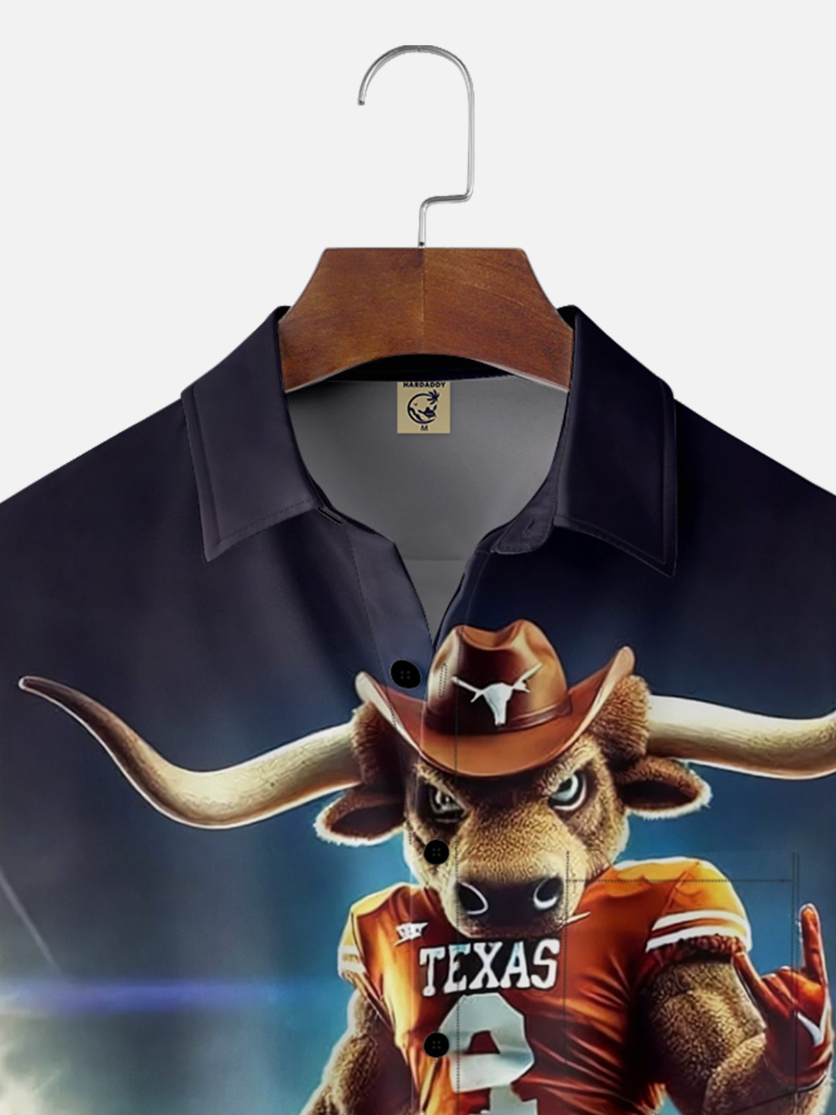 Moisture-wicking Texas American Football Super Longhorn Chest Pocket Casual Shirt