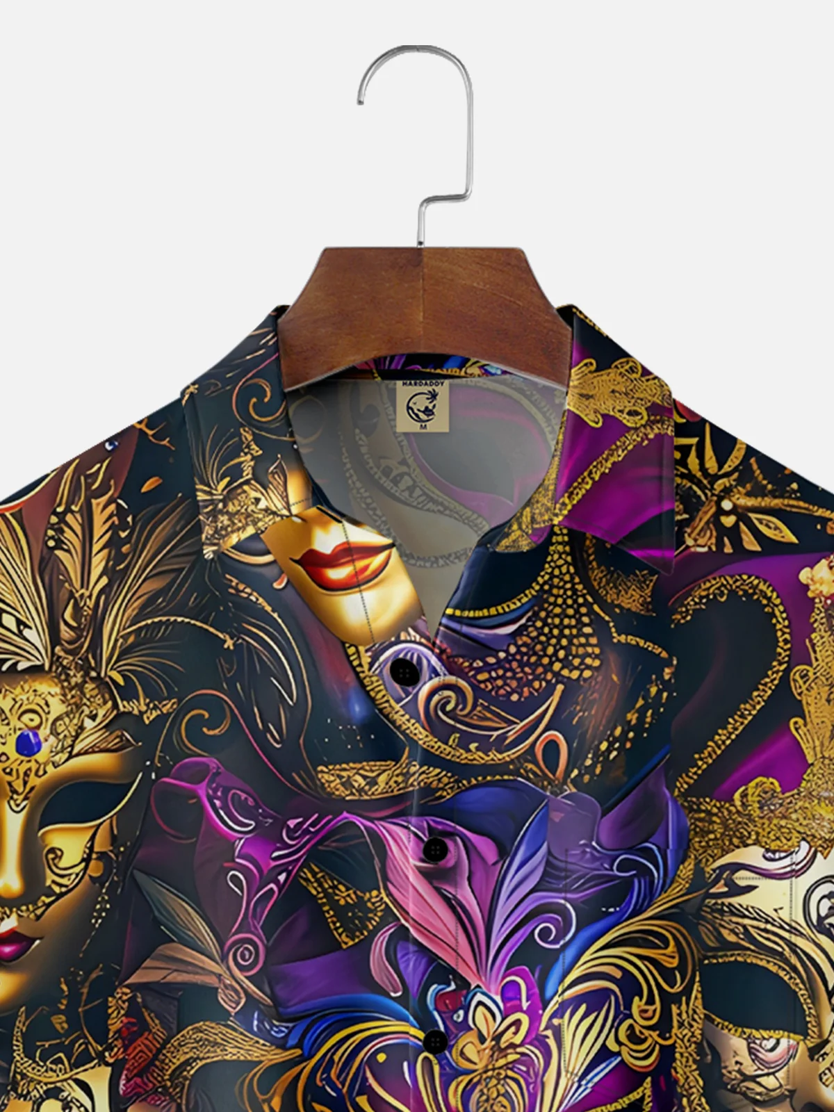 Moisture-wicking Mardi Gras Mask Chest Pocket Casual Shirt