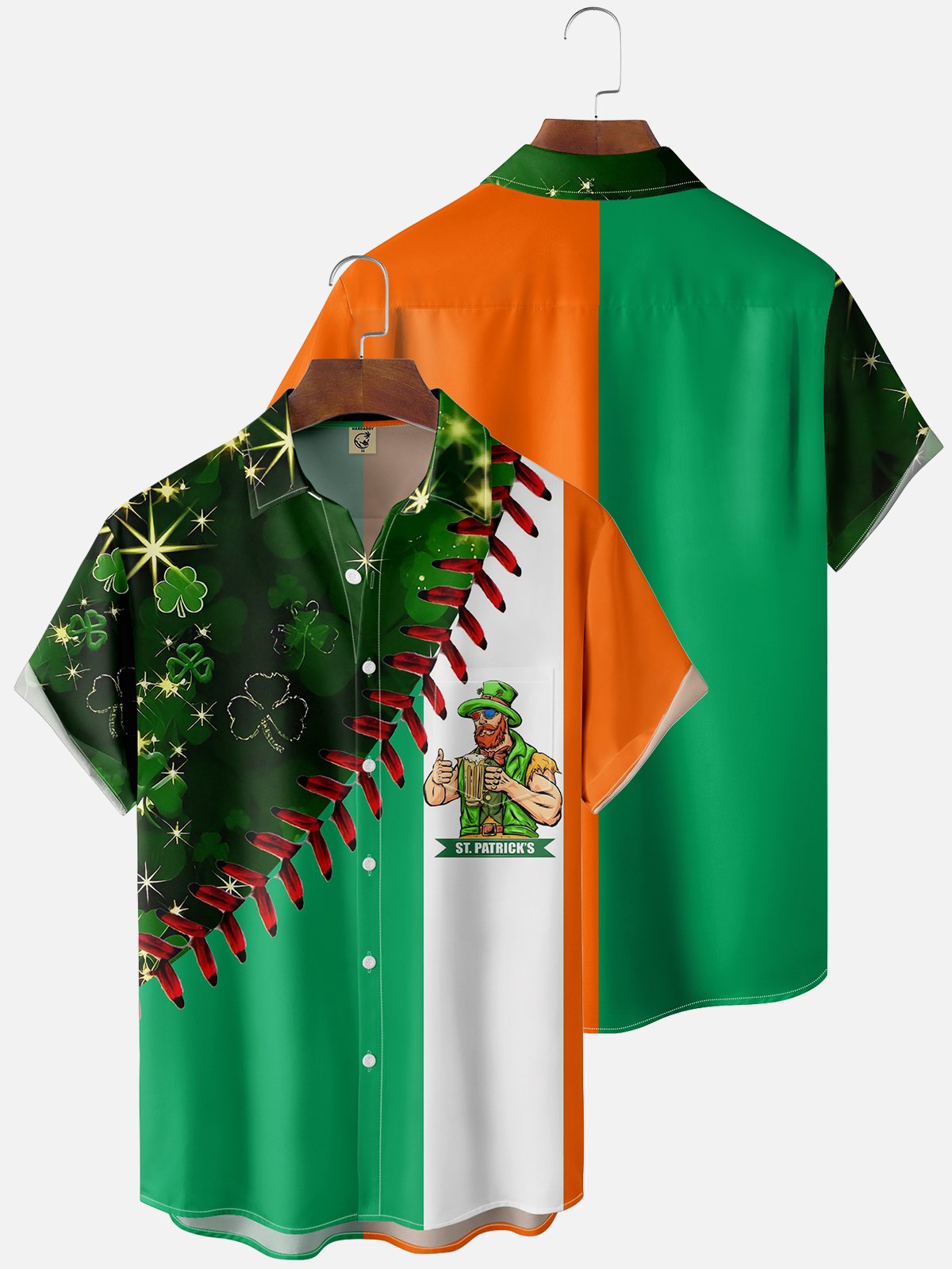 Moisture-wicking St. Patrick's Day Art Irish Beer Chest Pocket Casual Shirt