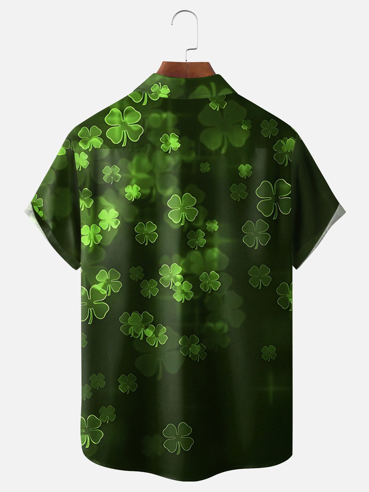 Moisture-wicking St. Patrick's Day Lucky Clover Classic Chest Pocket Hawaiian Shirt