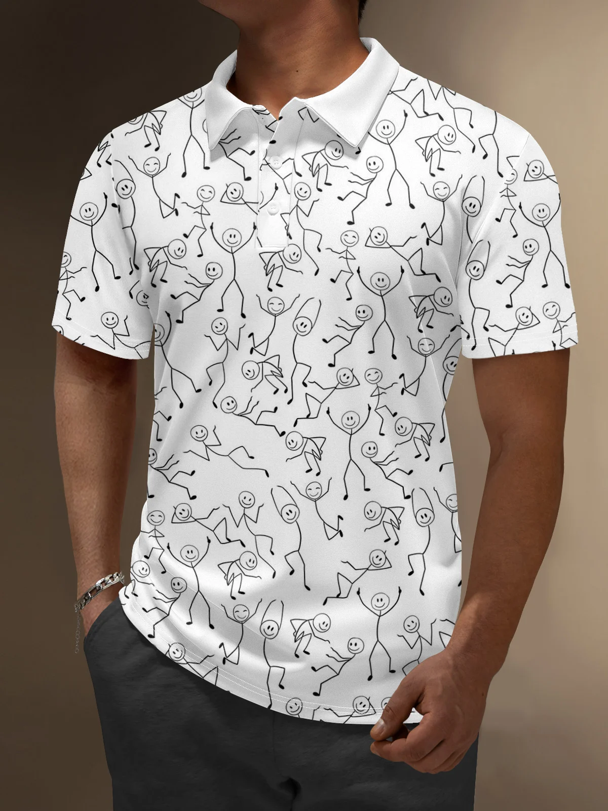 Moisture Wicking Abstract Line Drawing Of Artistic Figures Golf Polo