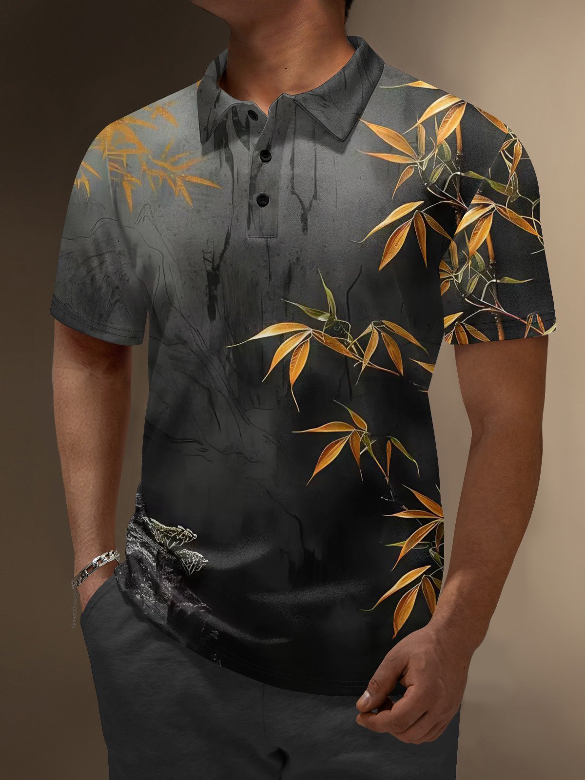 Moisture Wicking Bamboo Painting Golf Polo