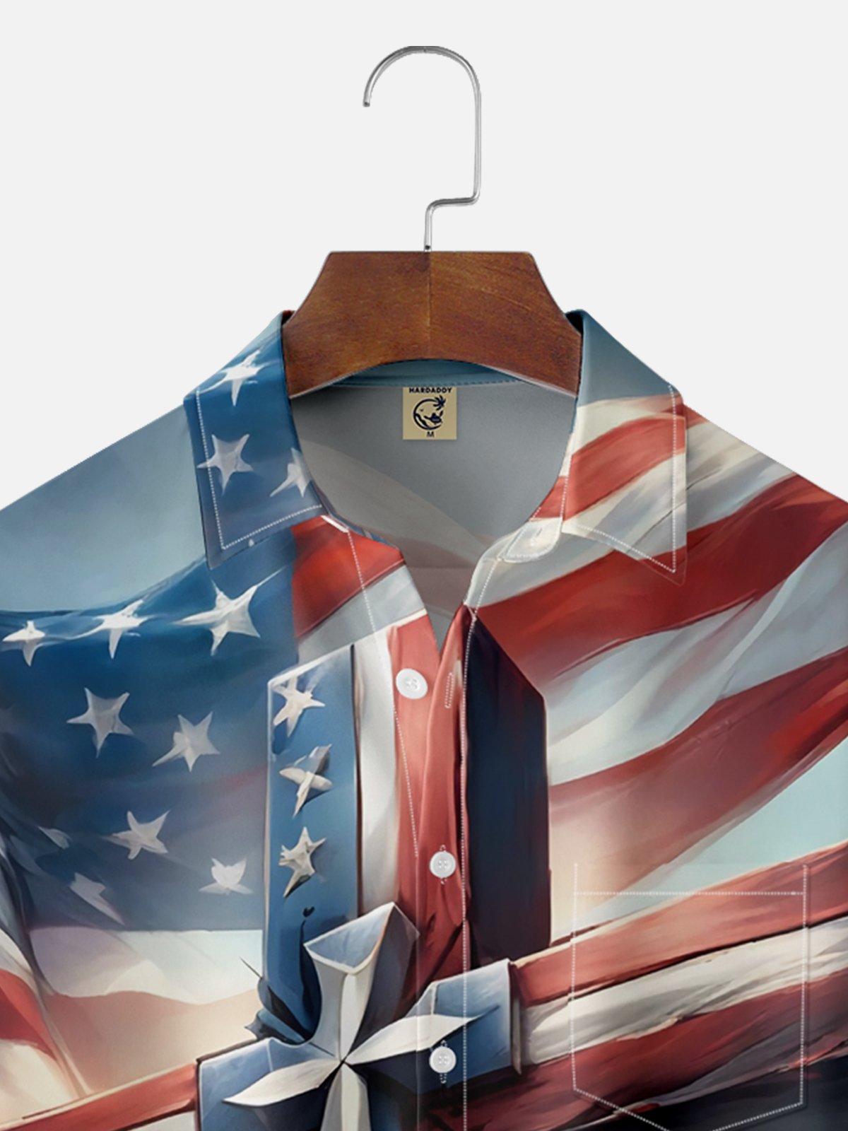 Moisture-wicking God Bless America Cross Chest Pocket Casual Shirt