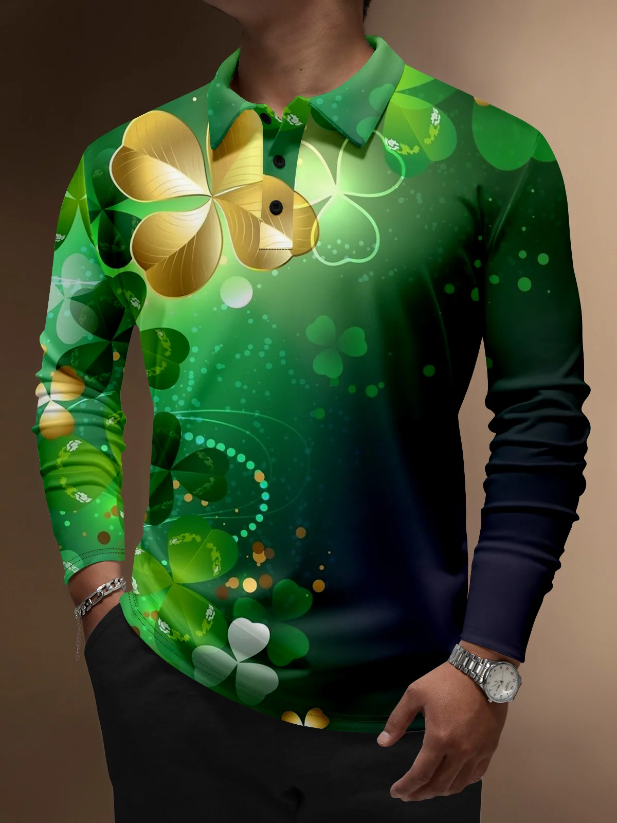 Moisture Wicking St. Patrick's Day Shamrock Golf Polo