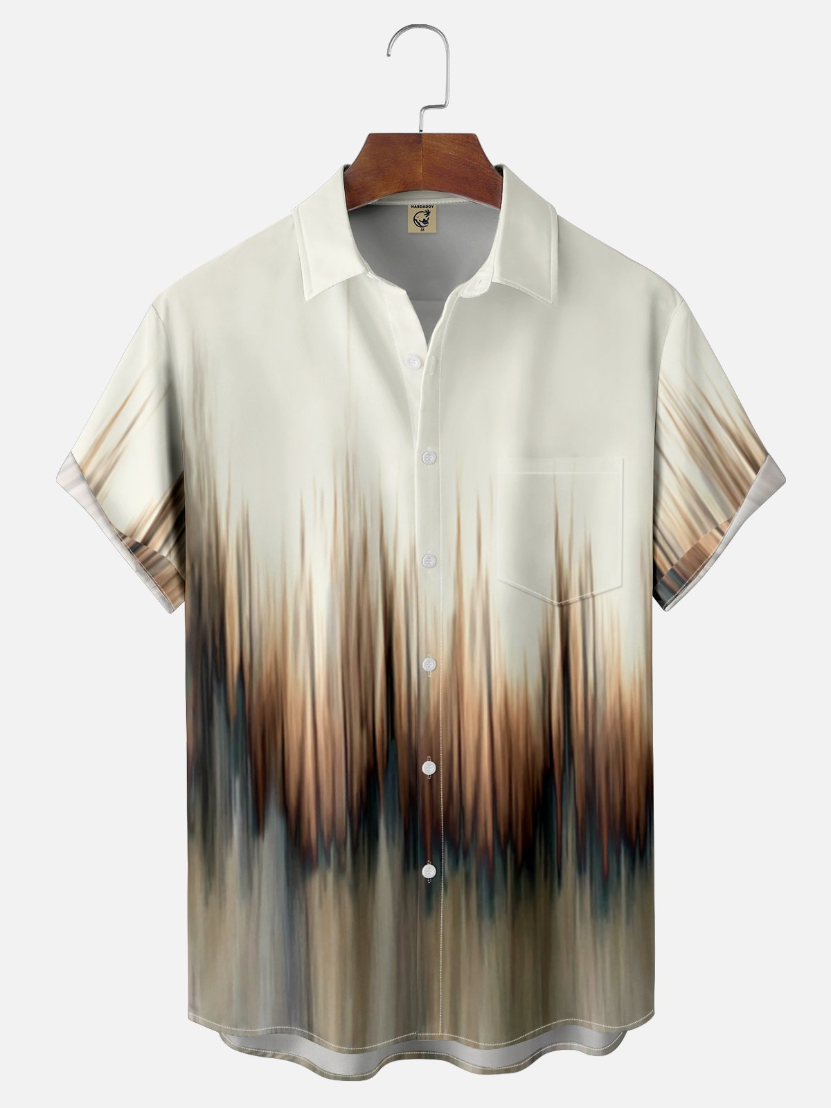 Moisture-wicking Classic Abstract Vertical Stripe Chest Pocket Casual Shirt