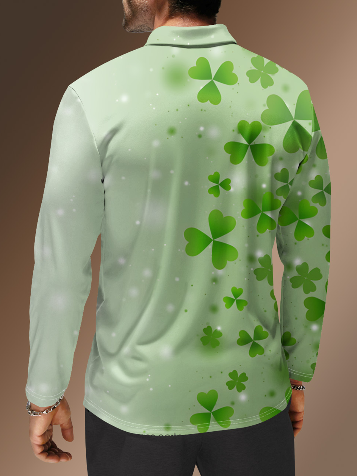 Moisture Wicking St. Patrick's Day Shamrock Gradient Golf Polo