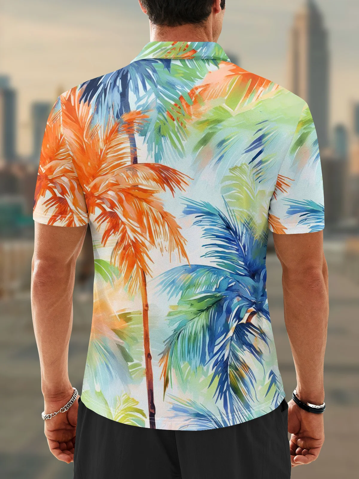 Moisture Wicking Hawaiian Coconut Trees Golf Polo