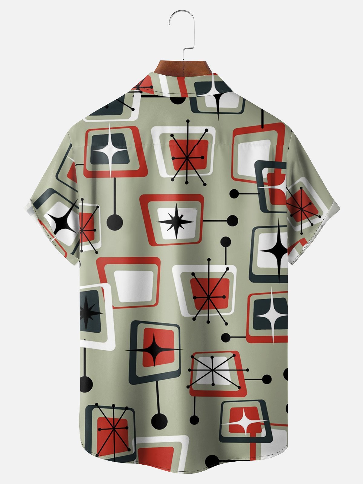 Moisture-wicking Classic Abstract Geometric Texture Chest Pocket Casual Shirt