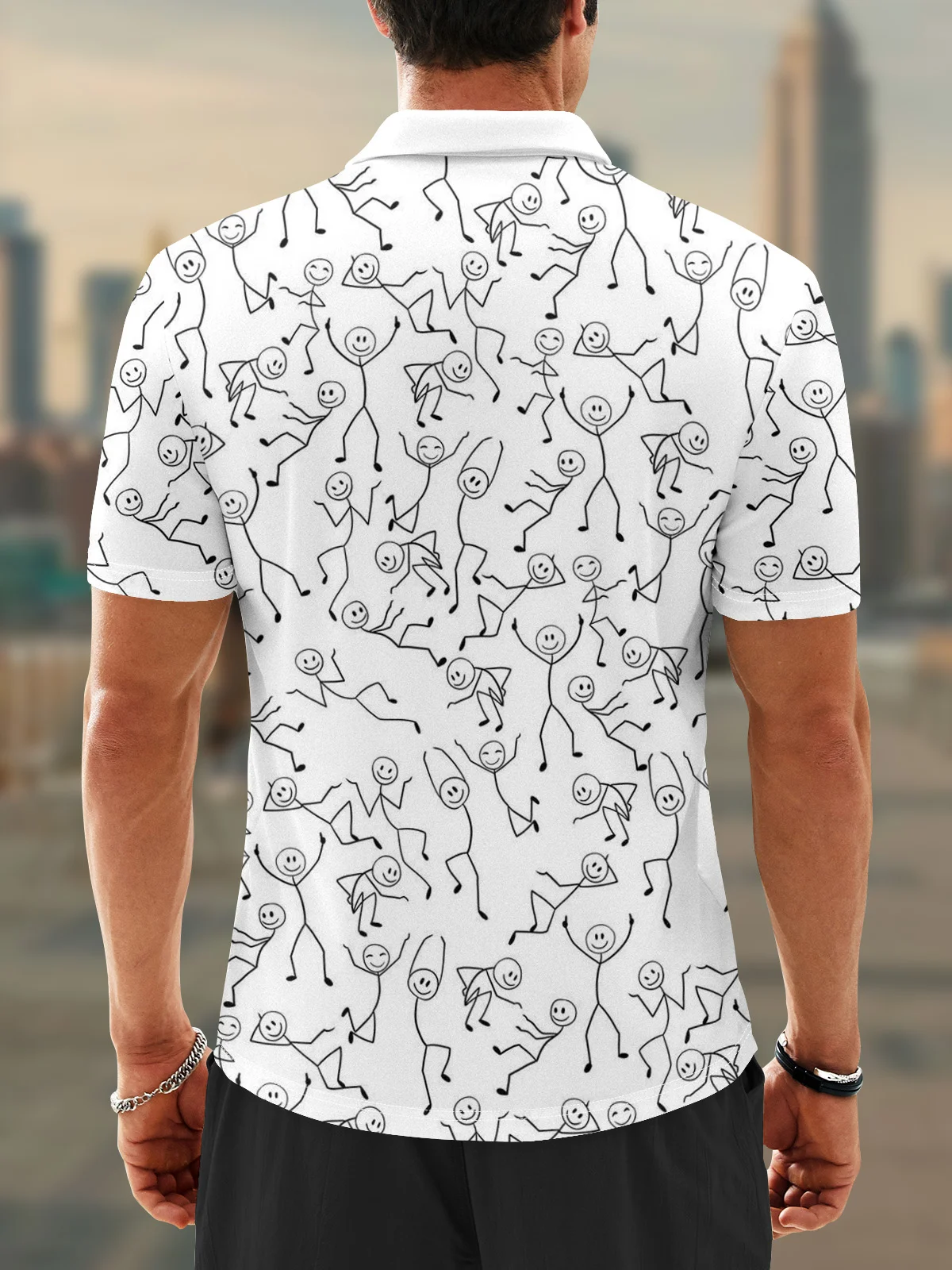 Moisture Wicking Abstract Line Drawing Of Artistic Figures Golf Polo