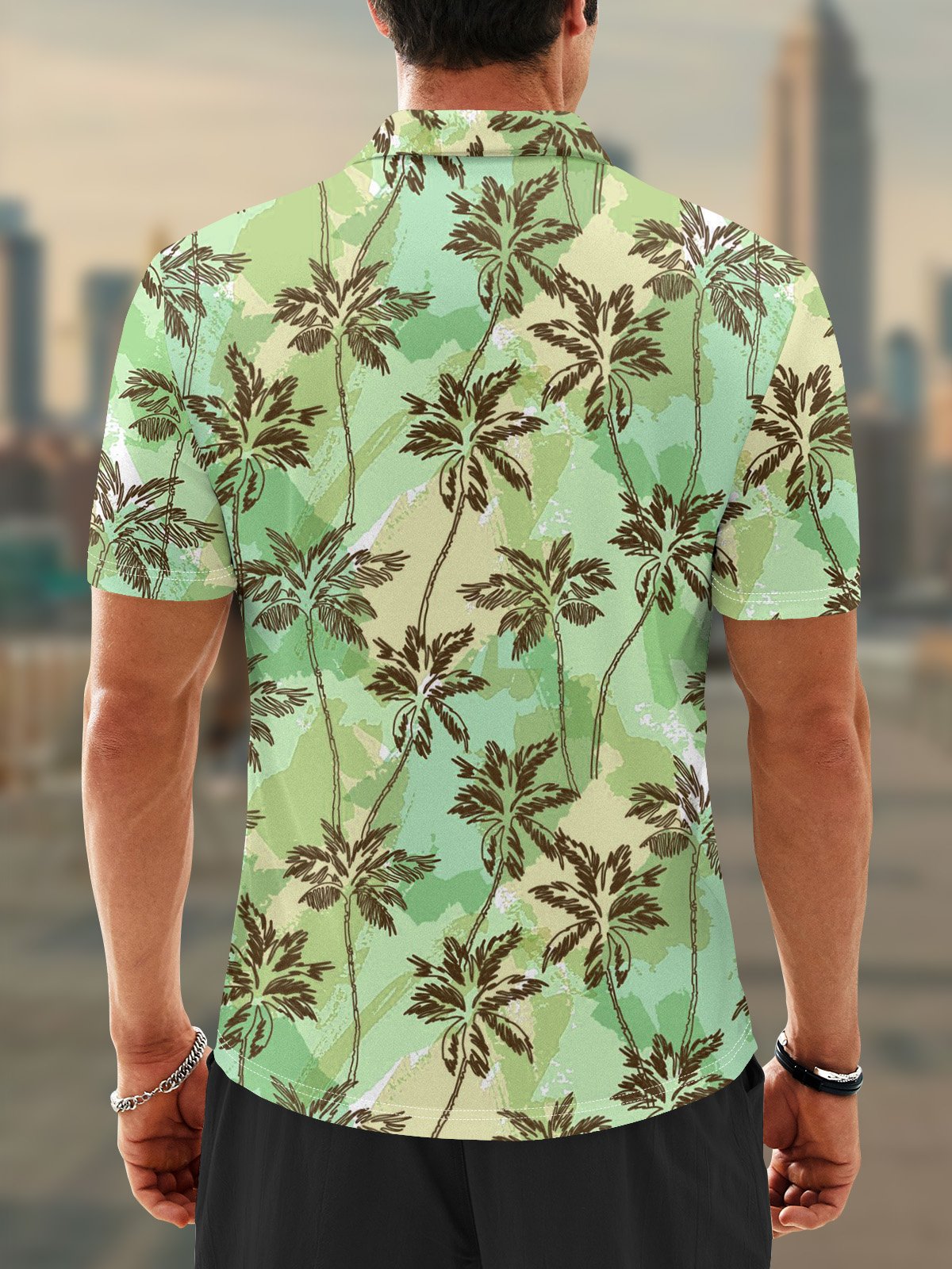 Moisture Wicking Hawaiian Coconut Trees Golf Polo