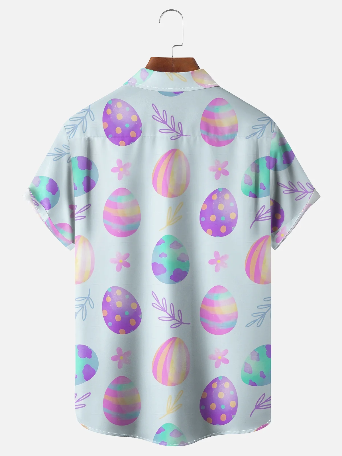 Moisture-wicking Easter Bigfoot Bunny Eggs Chest Pocket Casual Shirt