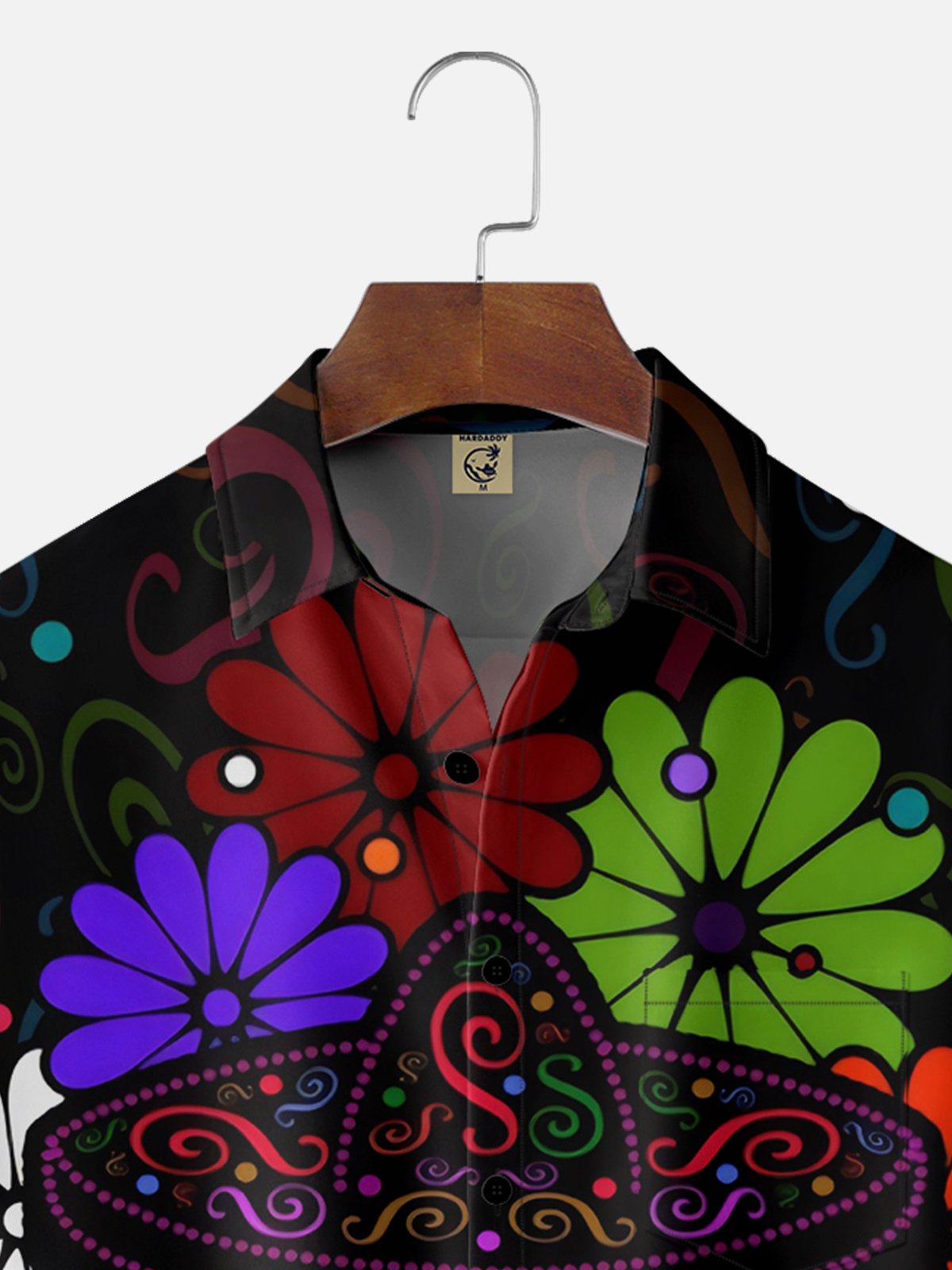 Moisture-wicking Cinco de Mayo Day of the Death Skeleton Floral Chest Pocket Casual Shirt