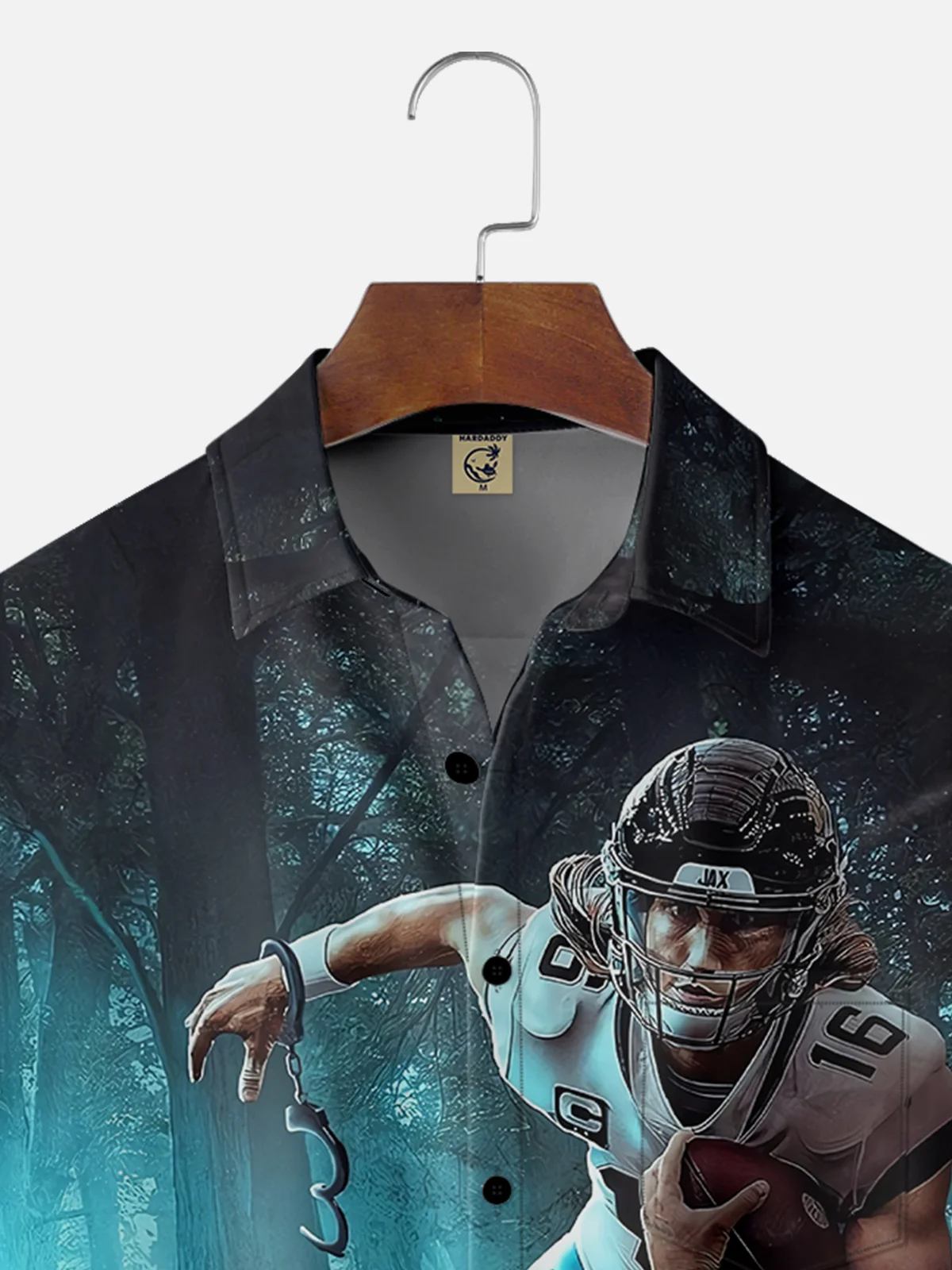 Moisture-wicking American Football Florida Jaguars Art Chest Pocket Casual Shirt