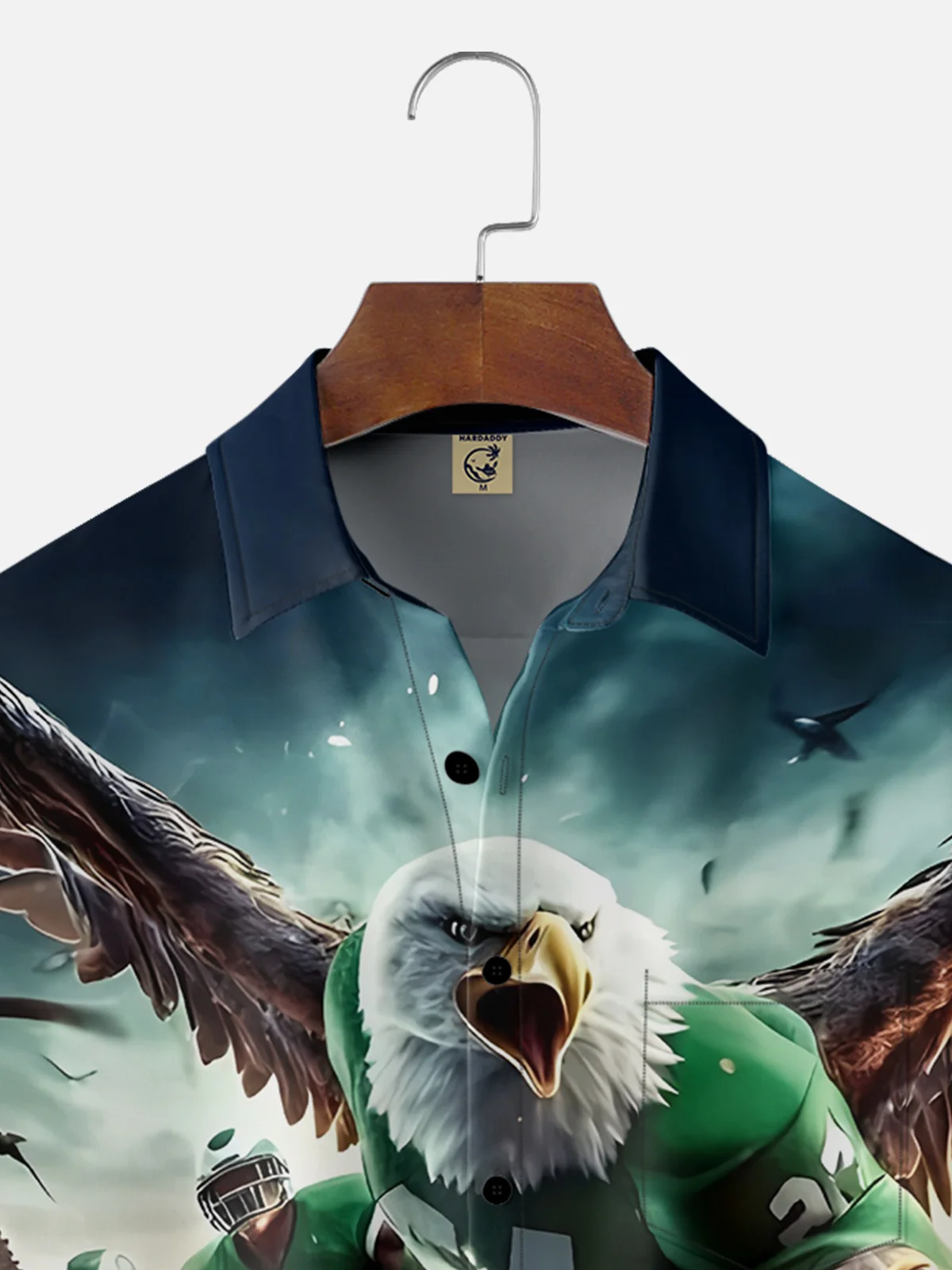 Moisture-wicking Eagle Football Player Sports Chest Pocket Casual Shirt