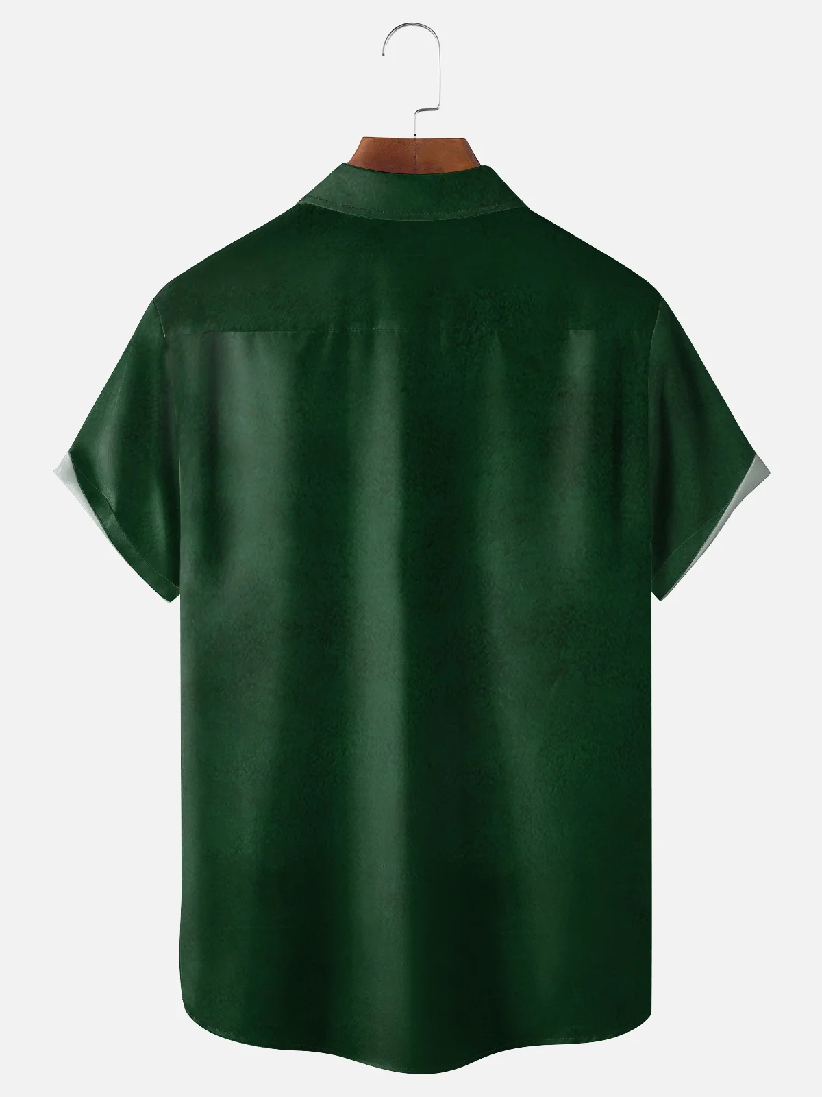 Moisture-wicking St. Patrick's Day Four Leaf Clover Stripe Chest Pocket Bowling Shirt