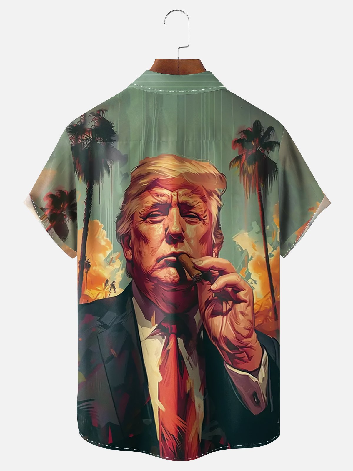 Moisture Wicking Hawaiian Trump Chest Pocket Hawaiian Shirt