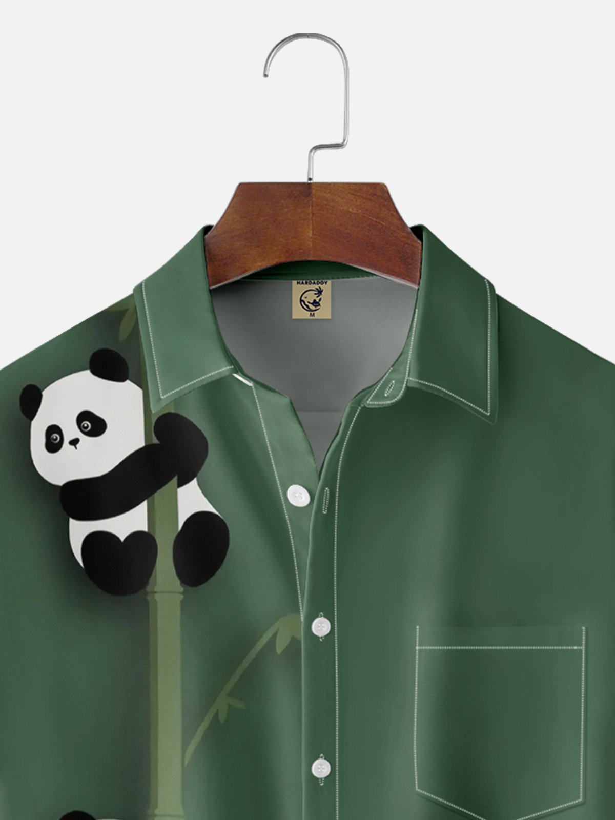 Moisture Wicking Bamboo Panda Chest Pocket Hawaiian Shirt