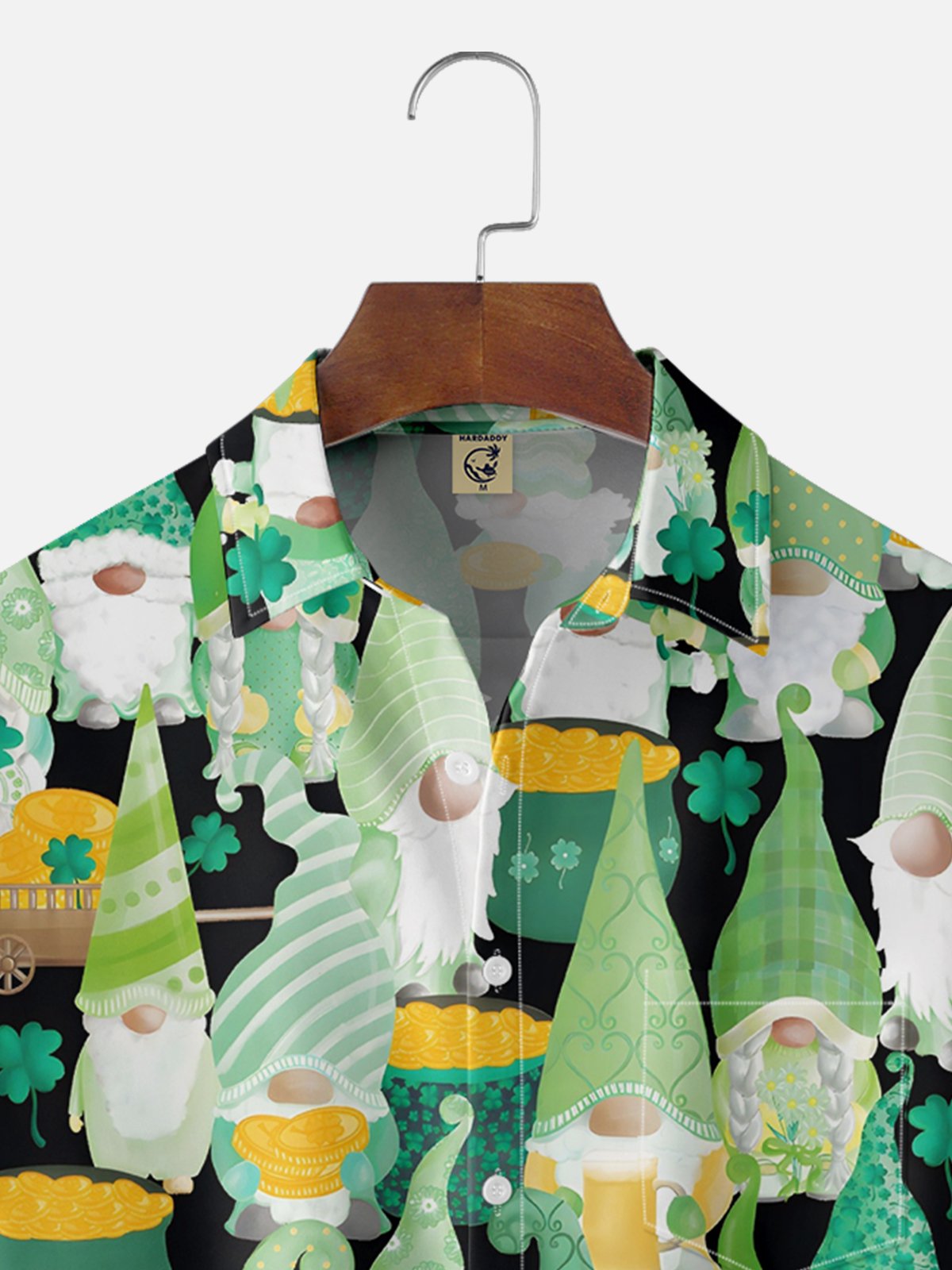 Moisture-wicking St Patricks Day Gnomes Chest Pocket Casual Shirt