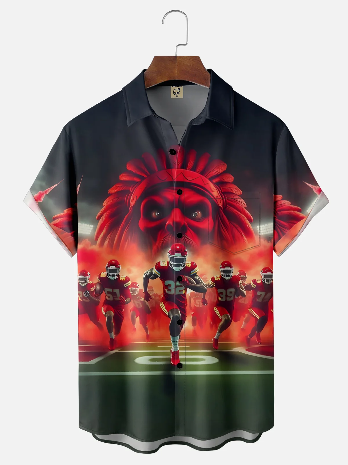 Moisture-wicking Sports Football Player Chest Pocket Casual Shirt