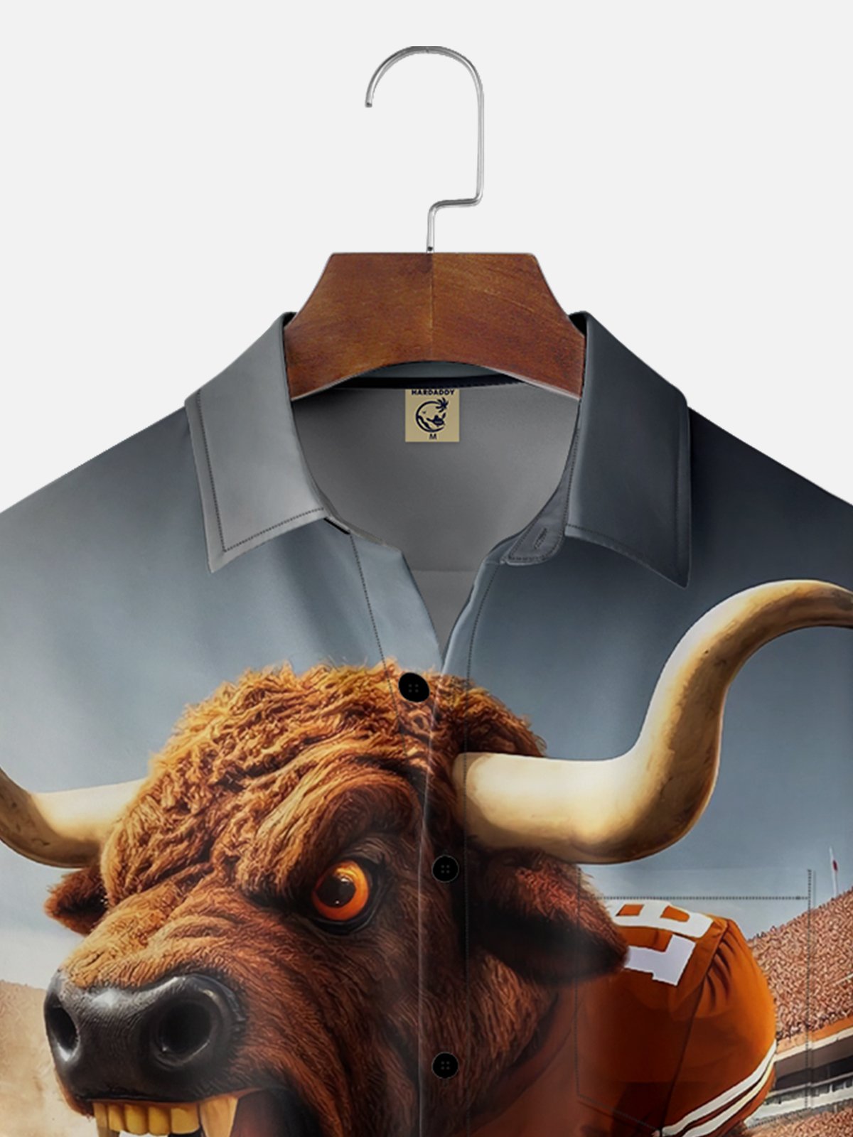 Moisture-wicking American Football Texas Art Longhorns Chest Pocket Casual Shirt