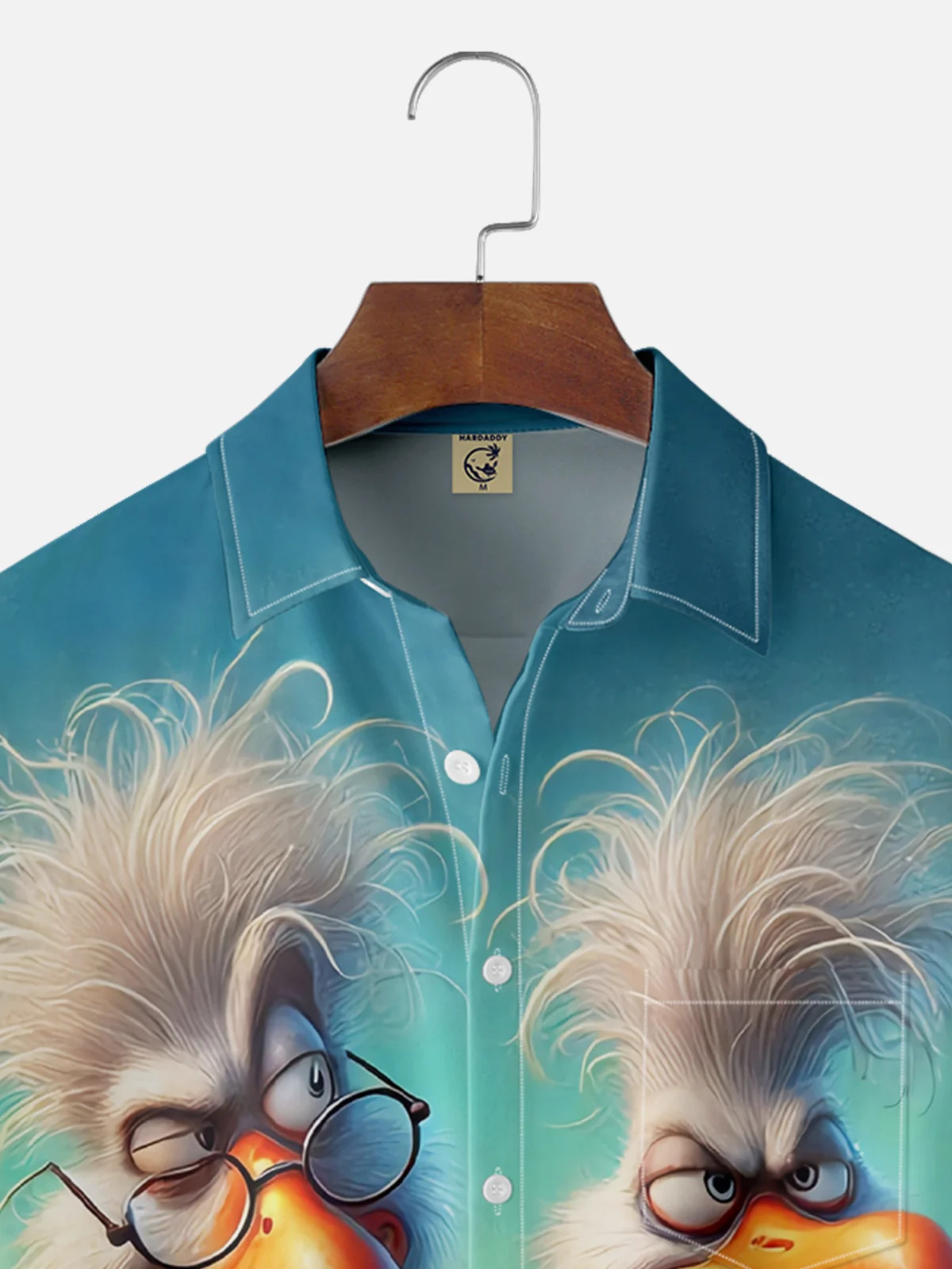 Moisture Wicking Beach Fun Seagull Chest Pocket Hawaiian Shirt