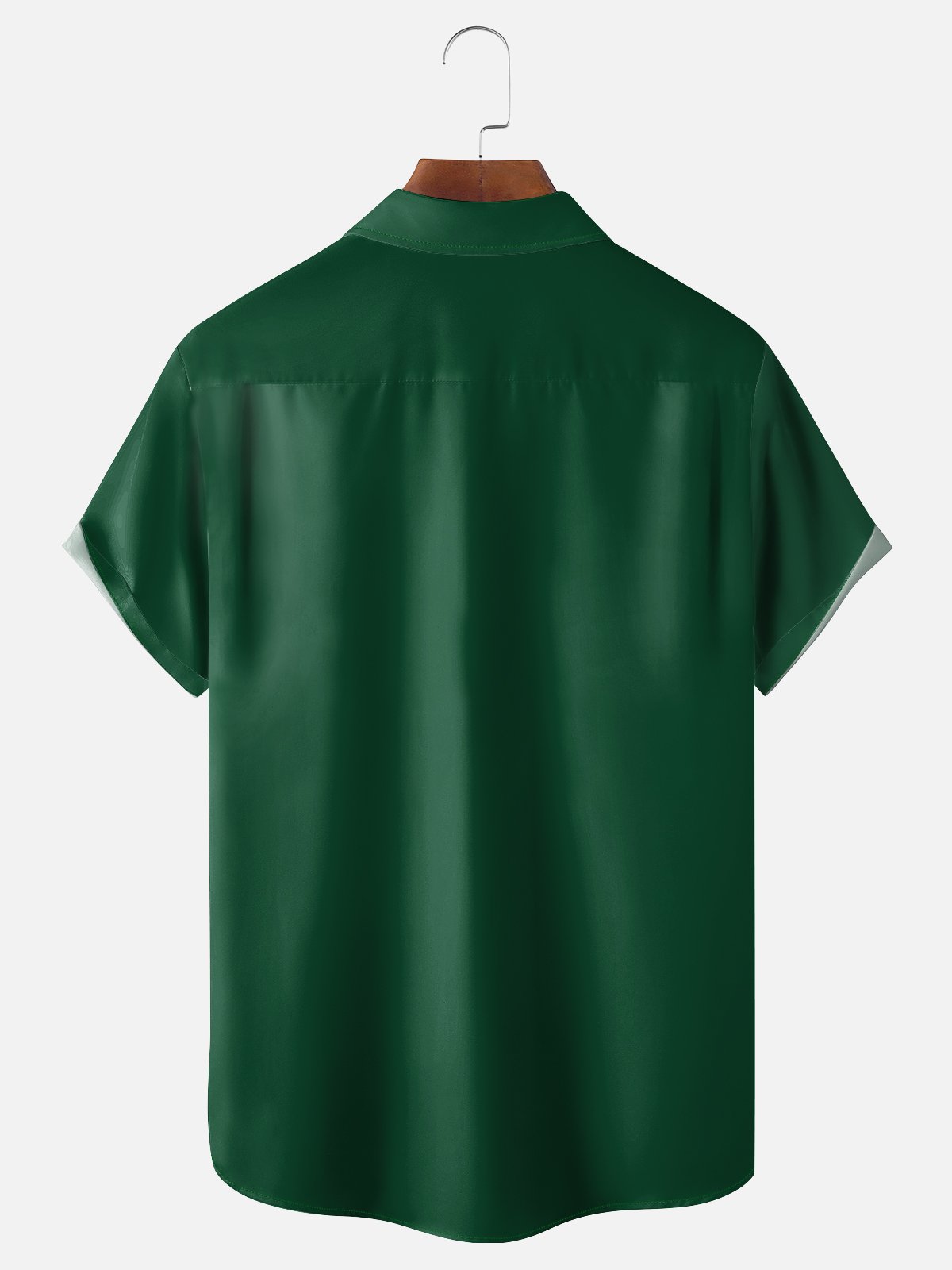 Moisture-wicking St Patricks Day Shamrock Ghost Cat Clover Chest Pocket Bowling Shirt