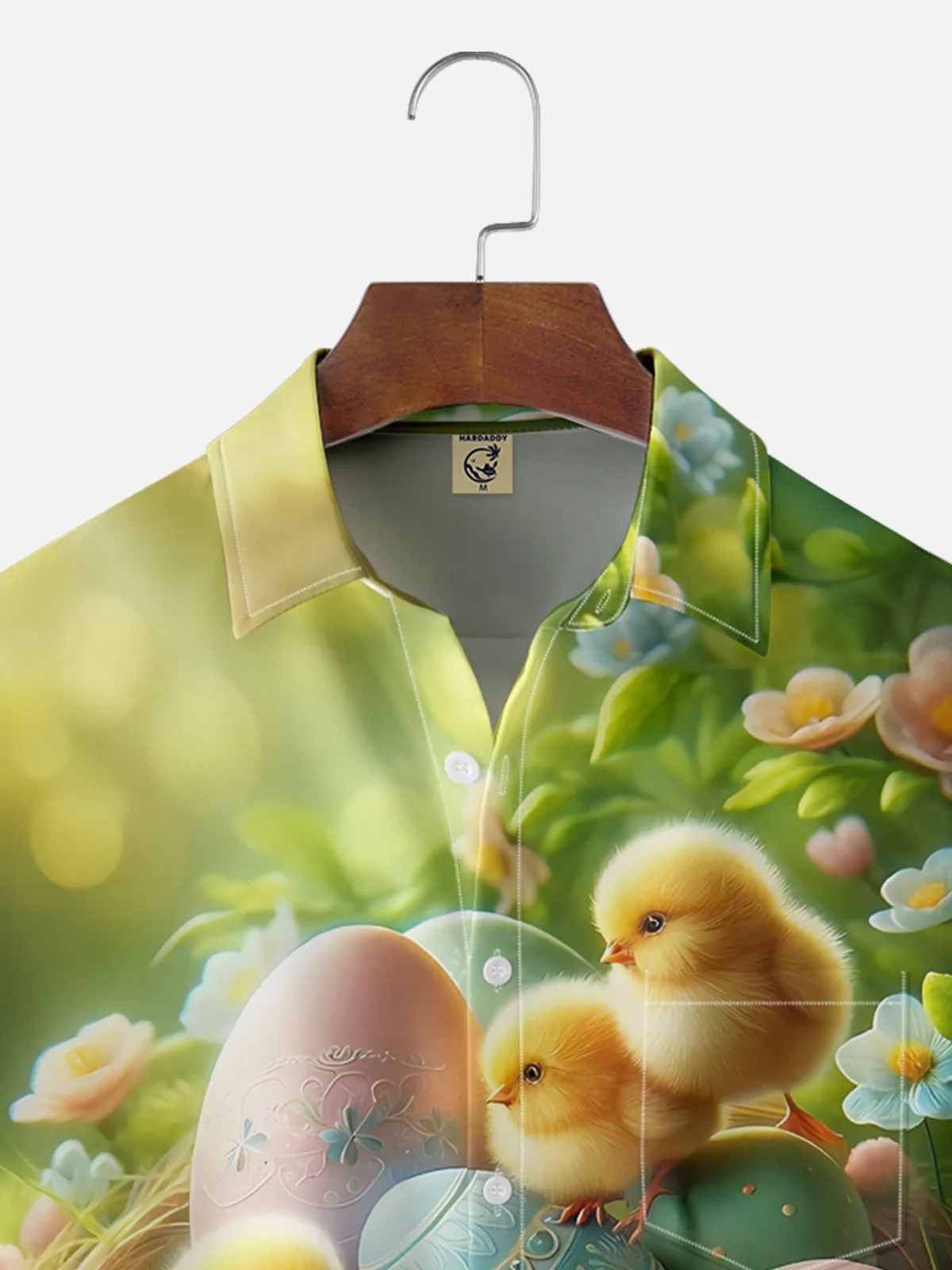 Moisture-wicking Easter Bunny Rabbit Eggs Chest Pocket Casual Shirt