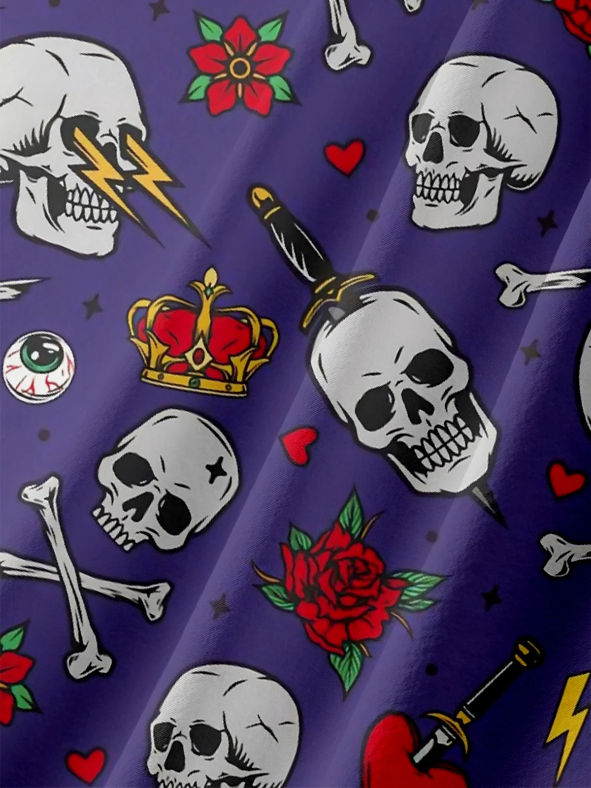 Moisture-wicking Cinco de Mayo Day of the Death Skeleton Rose Rock Roll Chest Pocket Casual Shirt