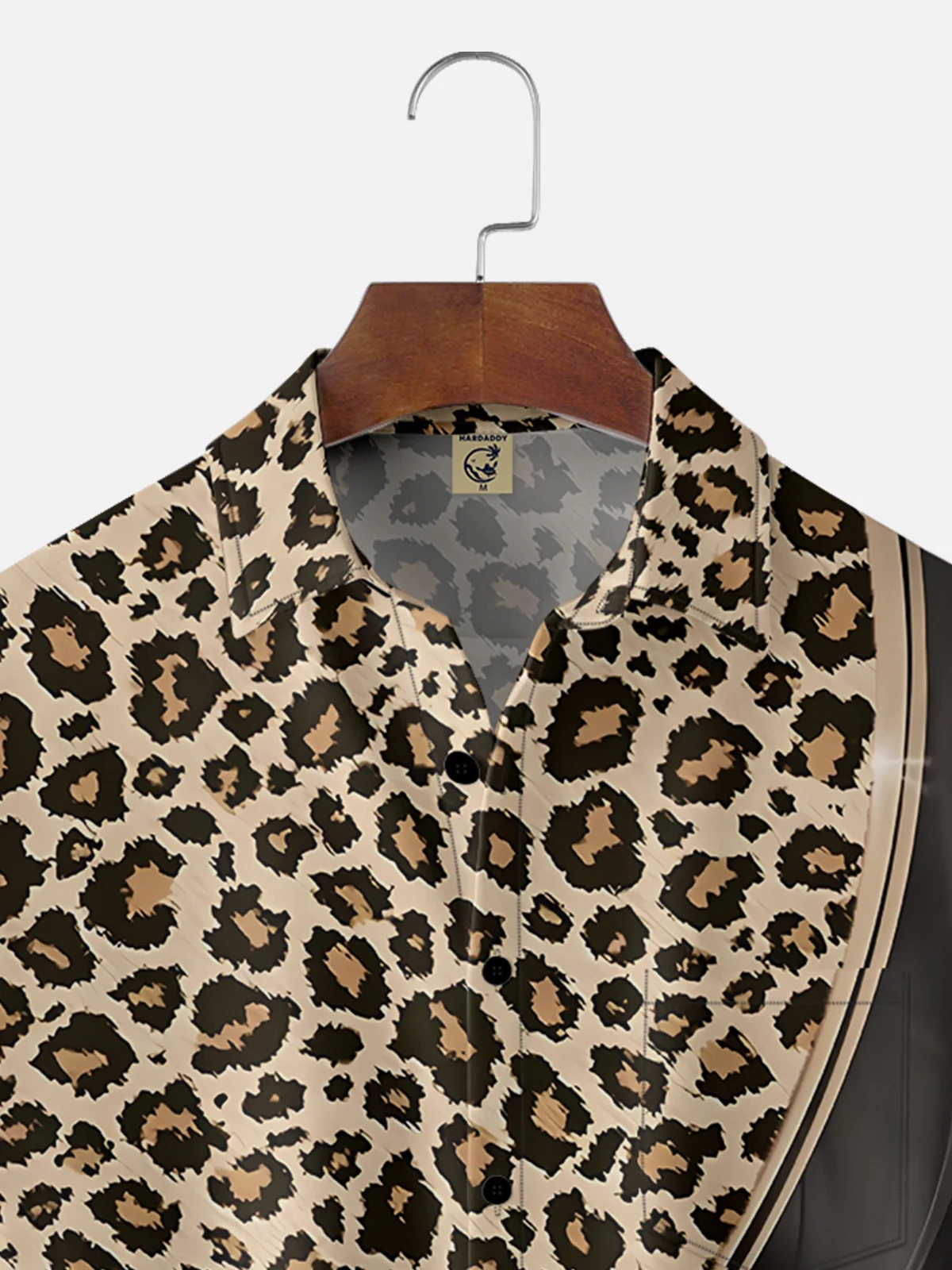 Moisture-wicking Artistic Stitching Leopard Chest Pocket Hawaiian Shirt